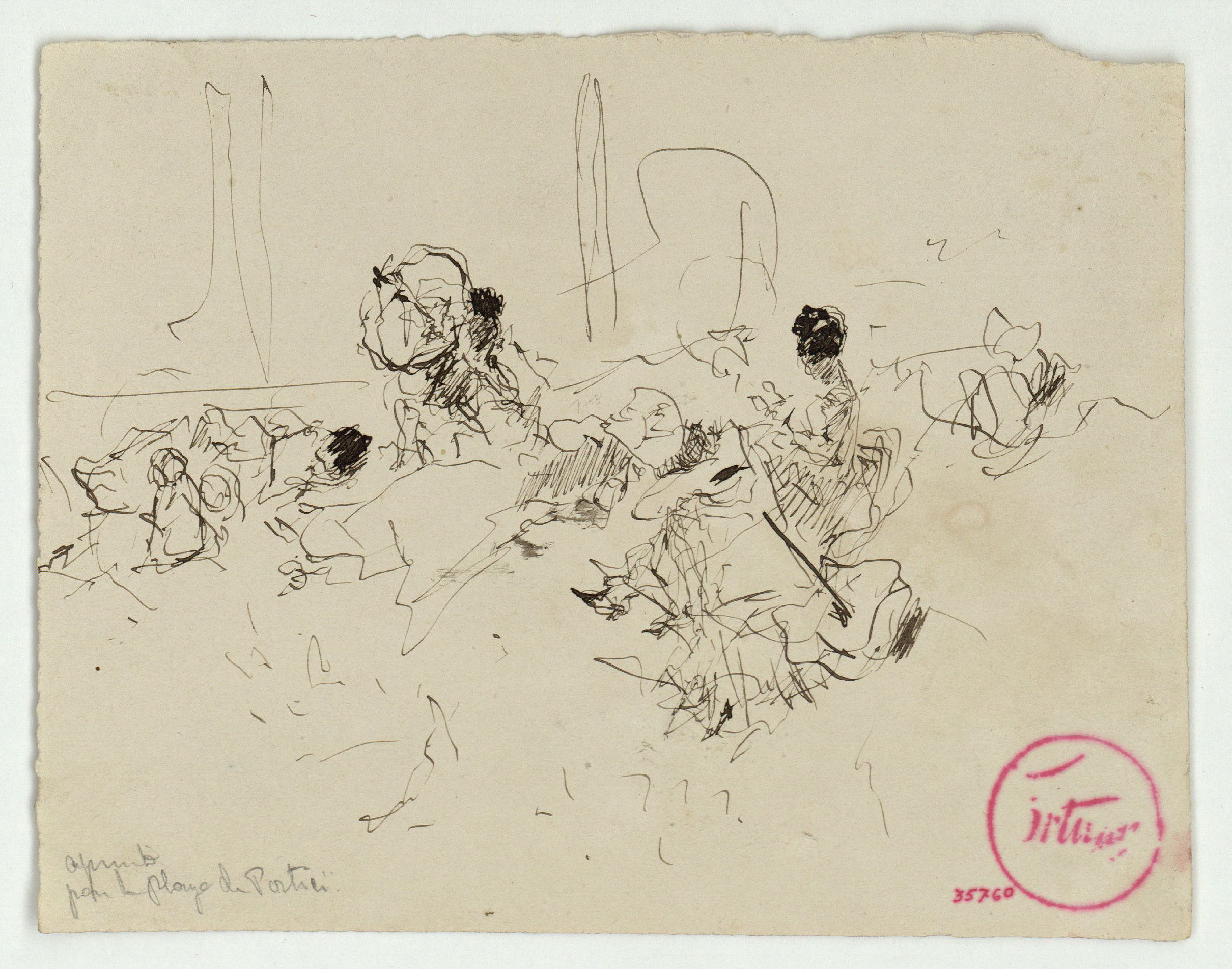 image for: Marià Fortuny - Estudi per al quadre «Platja de Portici» (anvers) / Estudi per al quadre «Platja de Portici» (revers) - Cap a 1874