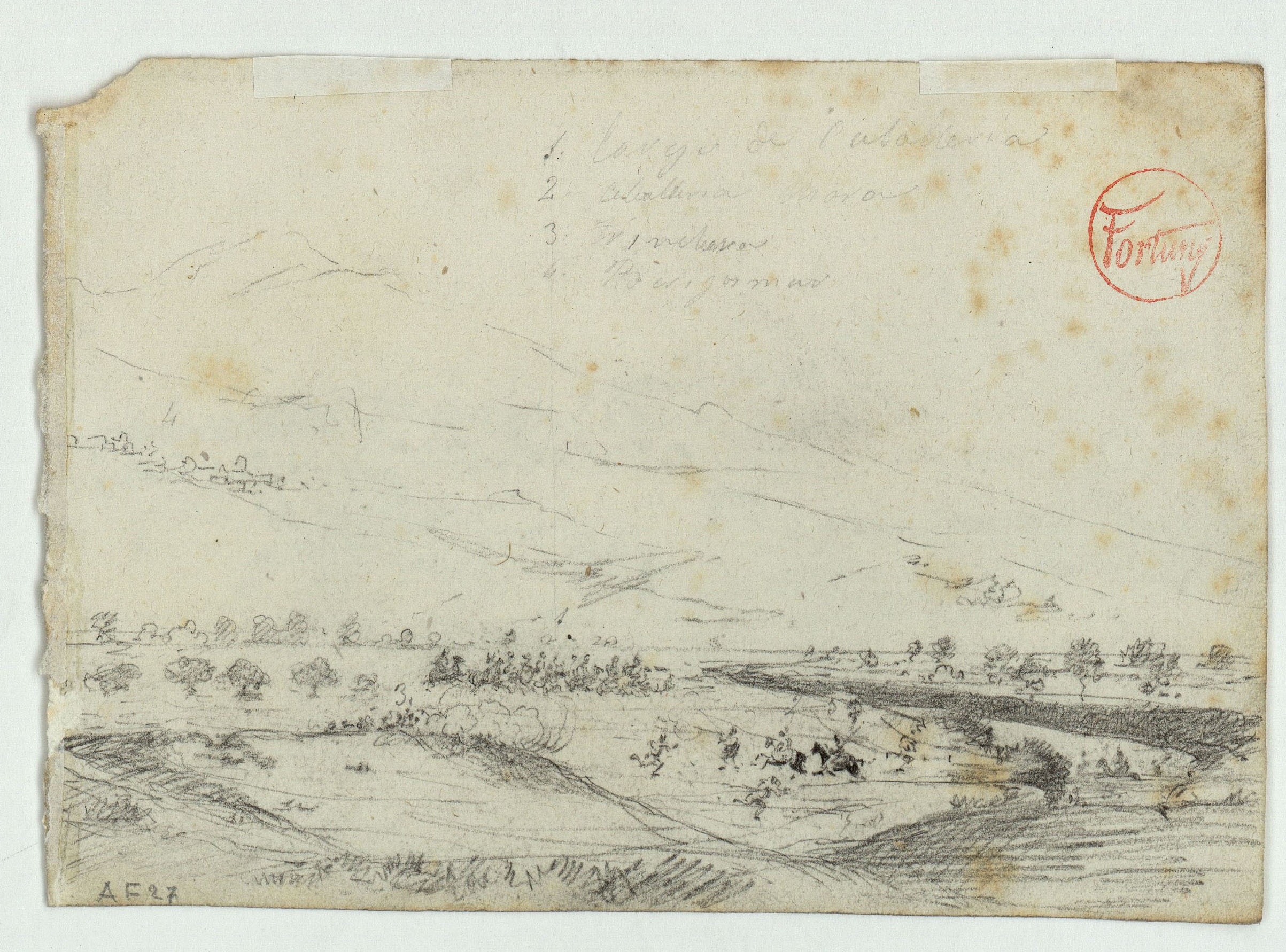 image for: Marià Fortuny - Alcassaba i campament militar espanyol (anvers) / Batalla de Benigomar (revers) - Cap a 1860 [1]