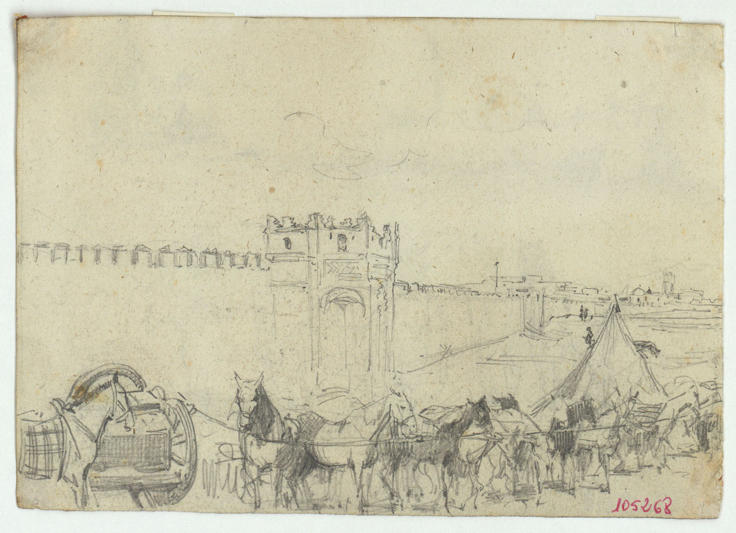 image for: Marià Fortuny - Murs de Tetuan (anvers) / Muros de Tetuán (revers) - Cap a 1860