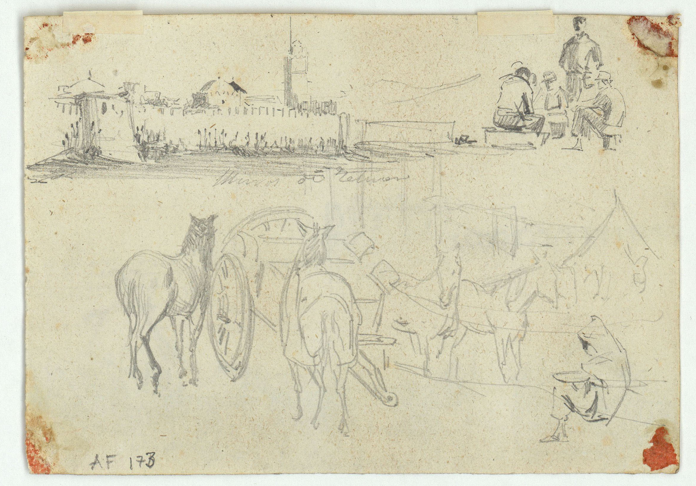 image for: Marià Fortuny - Murs de Tetuan (anvers) / Muros de Tetuán (revers) - Cap a 1860 [1]
