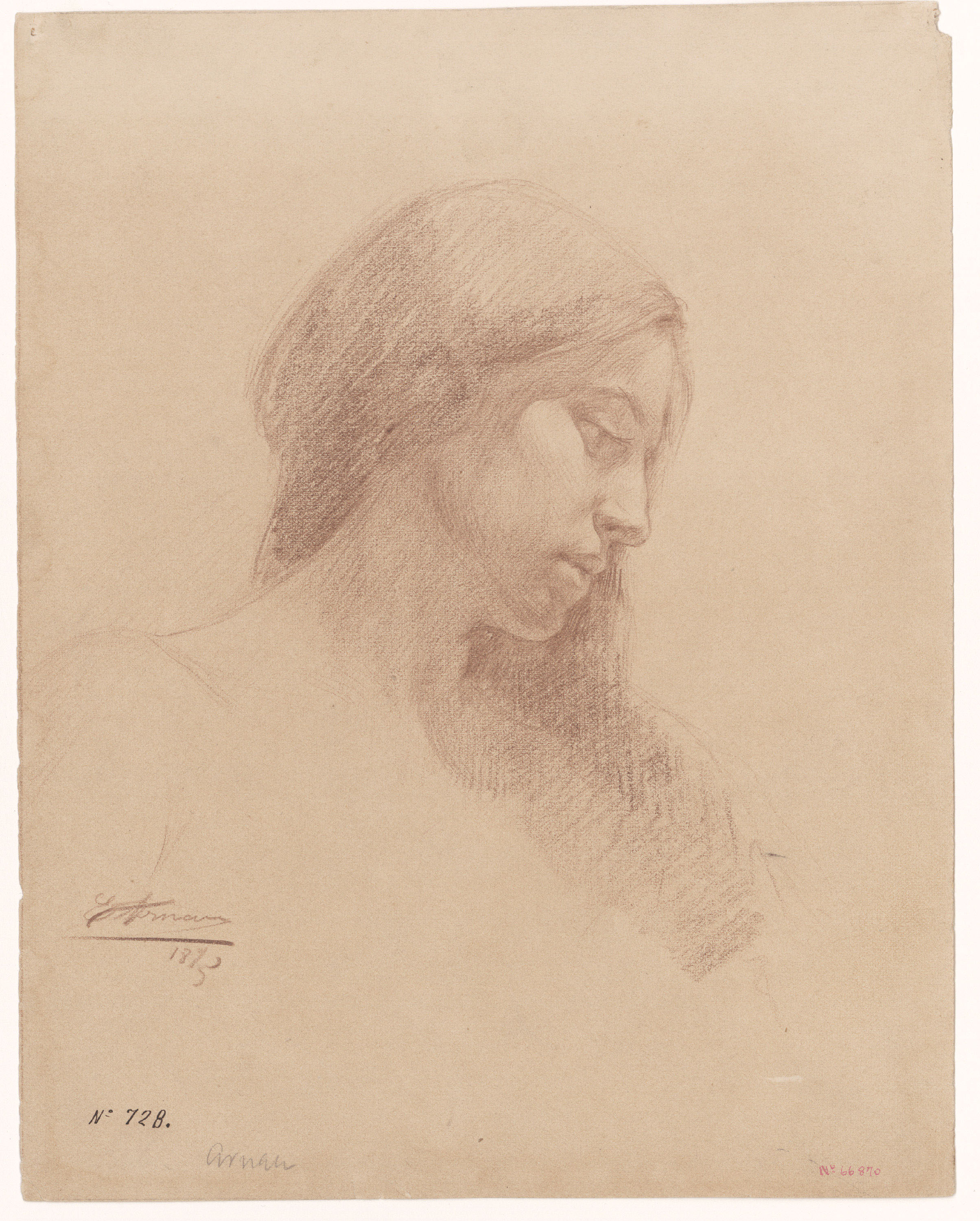 image for: Eusebi Arnau - Estudi d'un cap femení de perfil - 1895