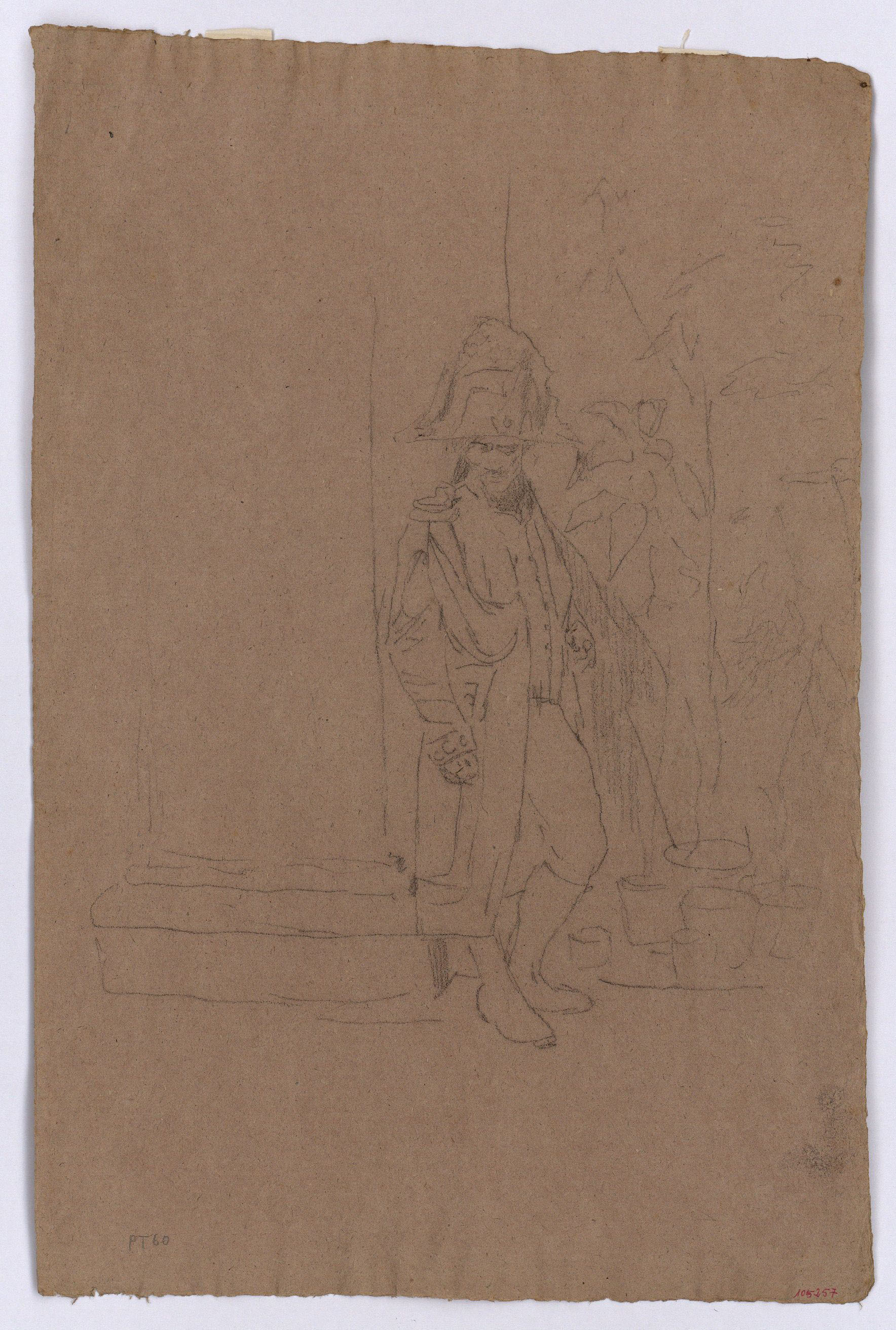 image for: Marià Fortuny - Lacai en un interior (anvers) / Paisatge (revers) - Cap a 1865-1866