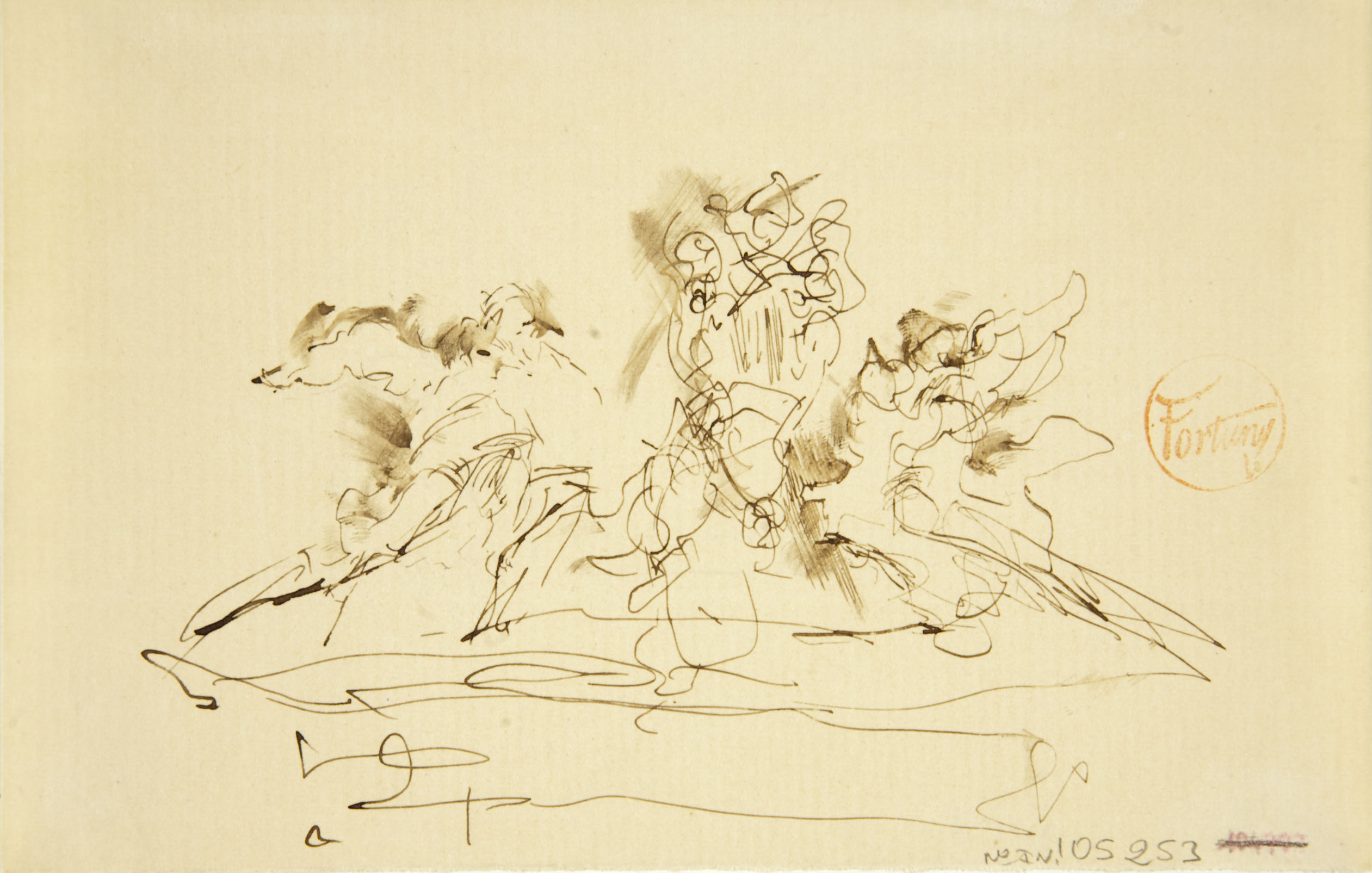 image for: Marià Fortuny - Estudi per al quadre «L'elecció de la model» (anvers) / Estudi per al quadre «L'elecció de la model» (revers) - Cap a 1868-1870