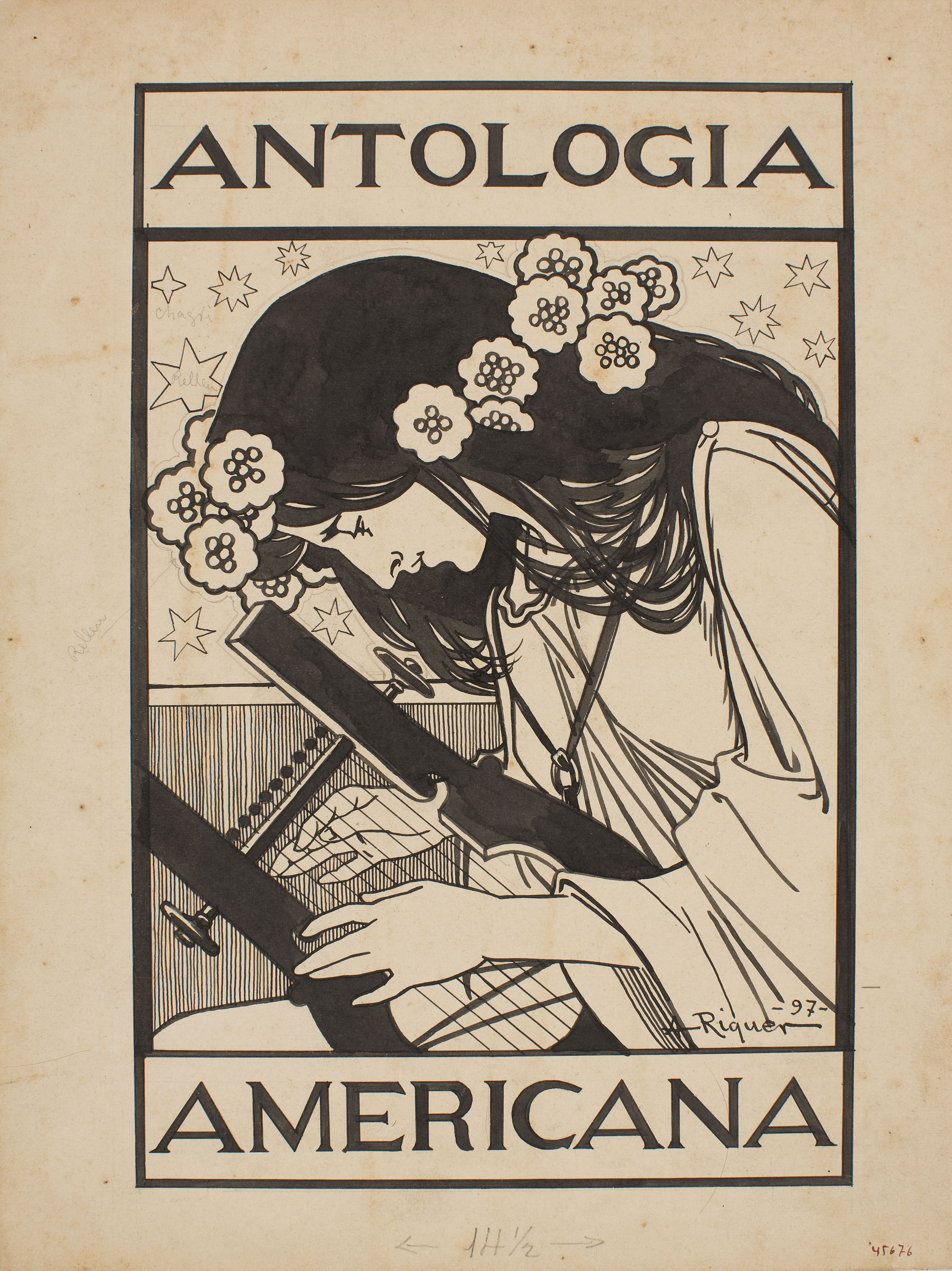 image for: Alexandre de Riquer - Portada per a «Antología americana» - 1897