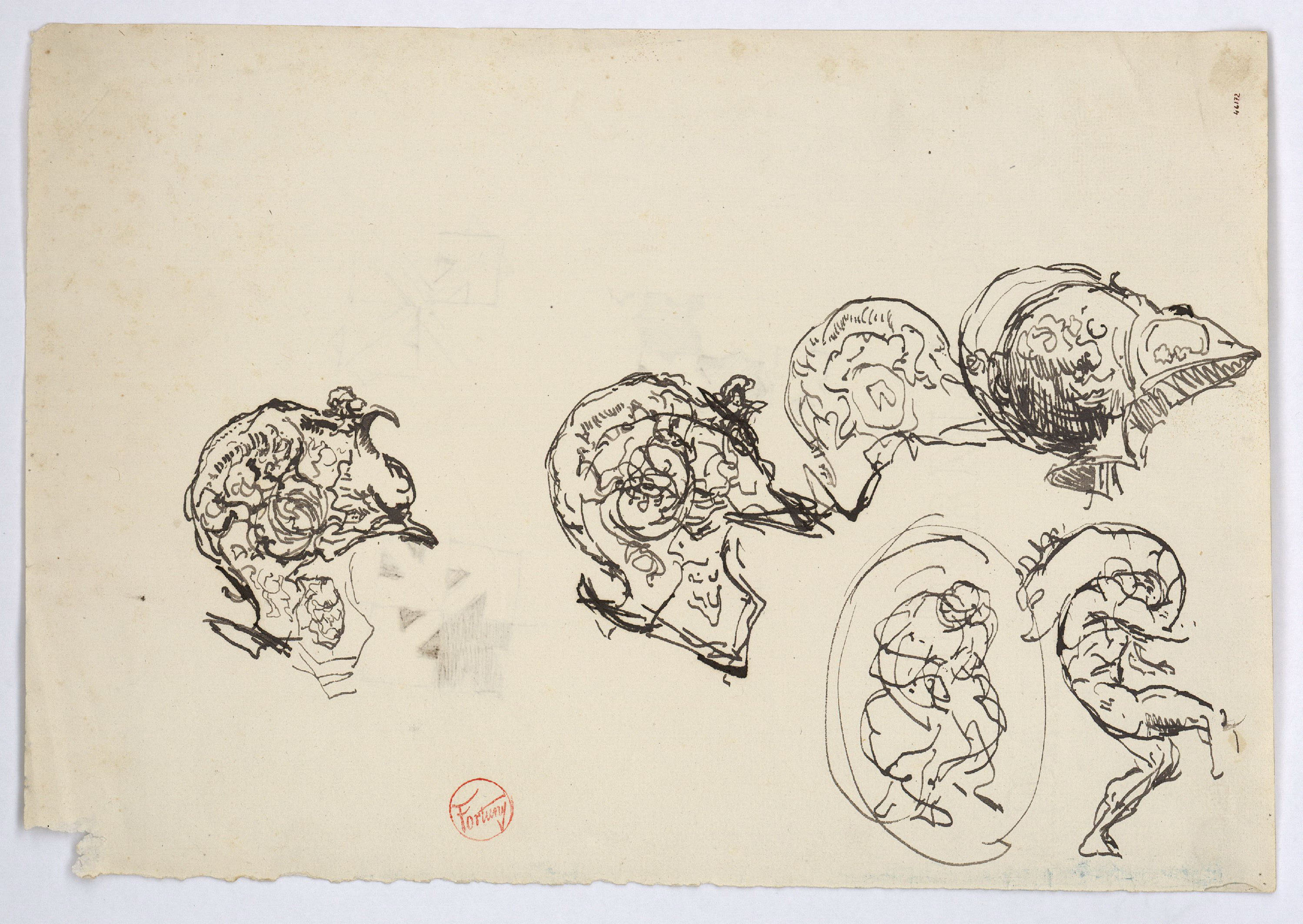 image for: Marià Fortuny - Cascs (anvers) / Motius geomètrics (revers) - Cap a 1870-1872