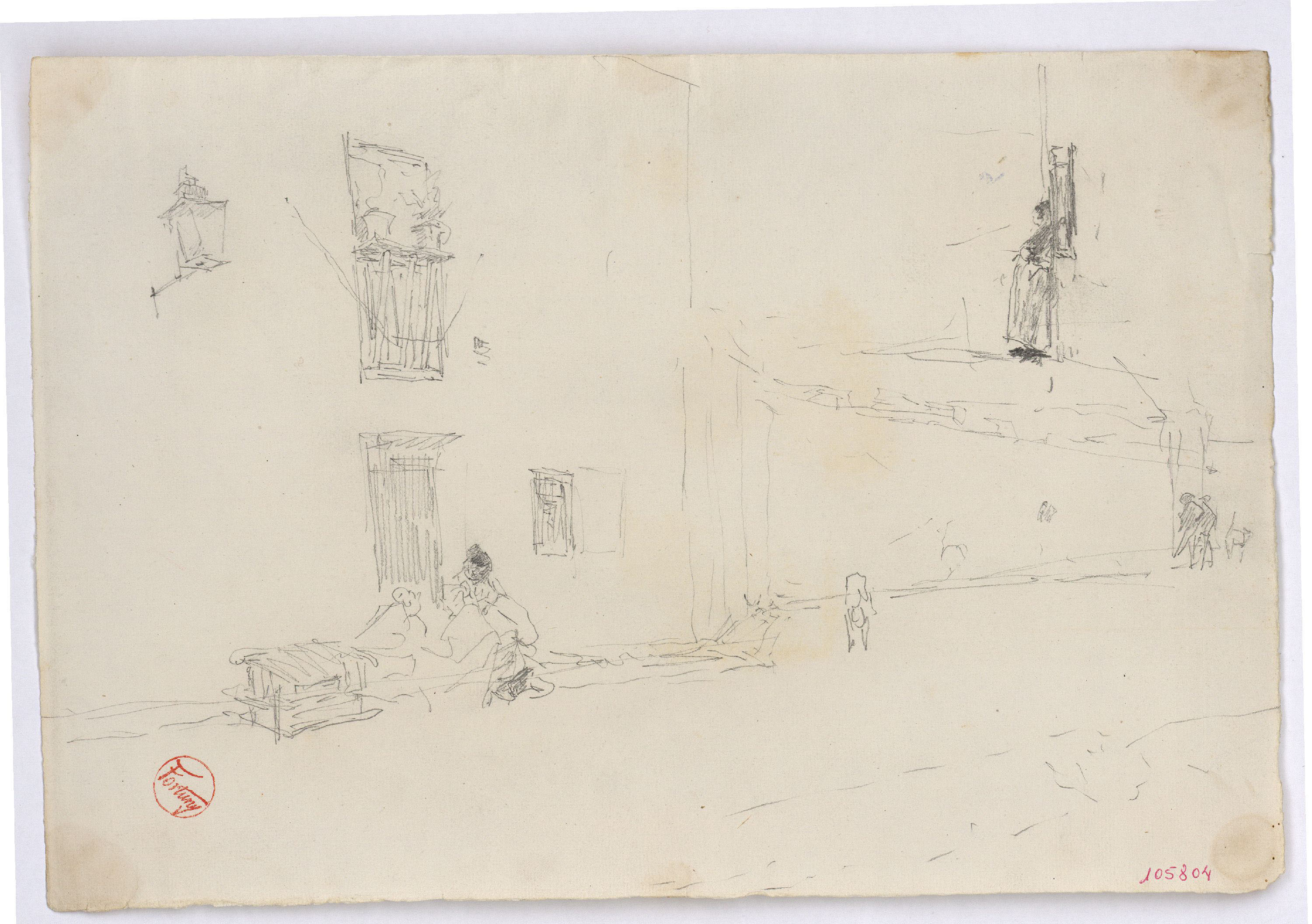 image for: Marià Fortuny - Carrer amb figures - Cap a 1870-1872