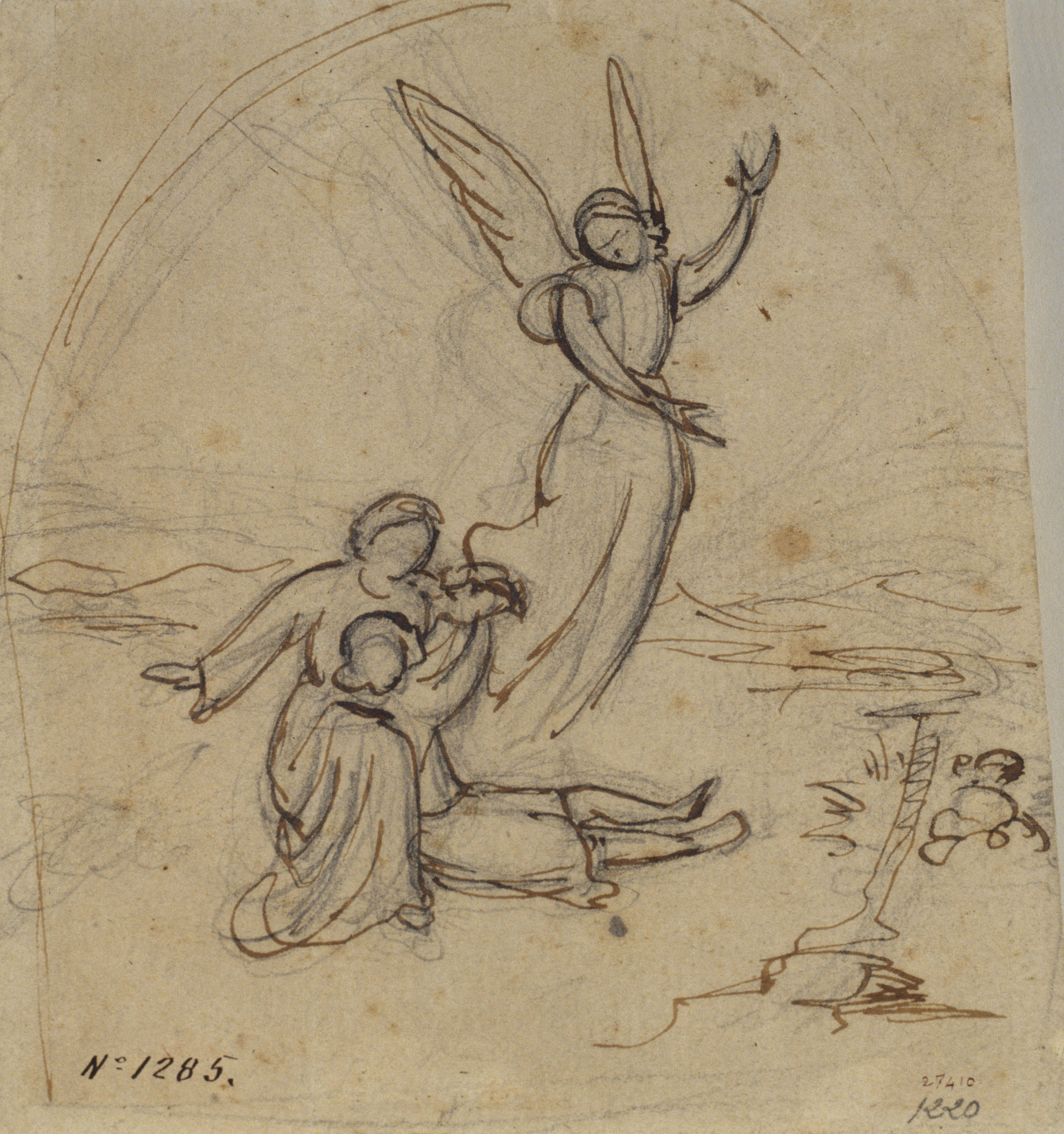image for: Marià Fortuny - Àngels auxiliant un nen - Cap a 1855