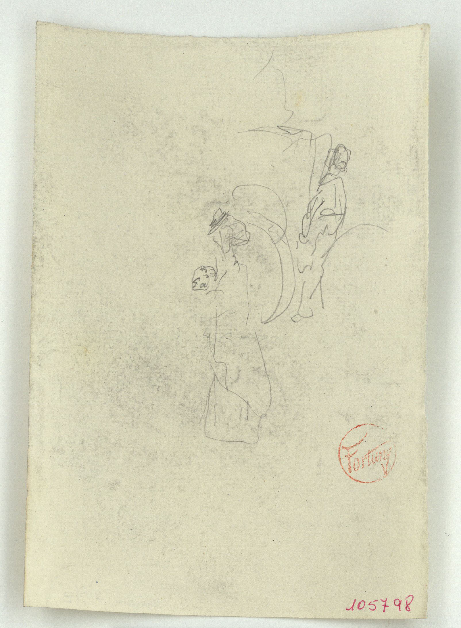 image for: Marià Fortuny - Esbós de figures - Cap a 1867-1872