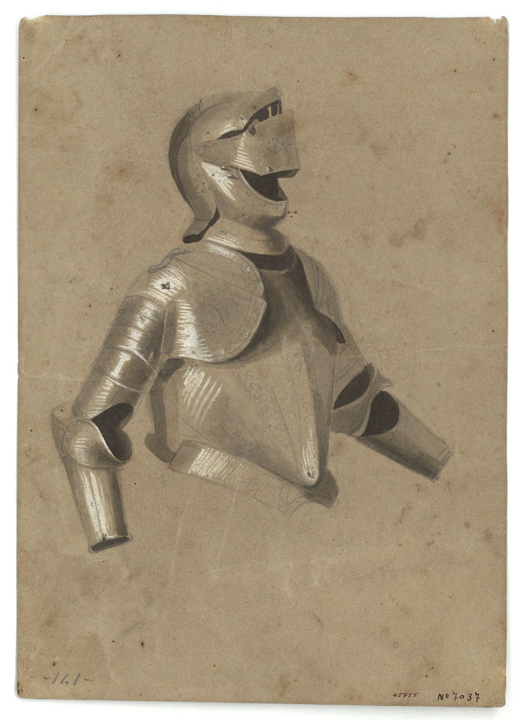 image for: Marià Fortuny - Part d'armadura - Cap a 1856-1858