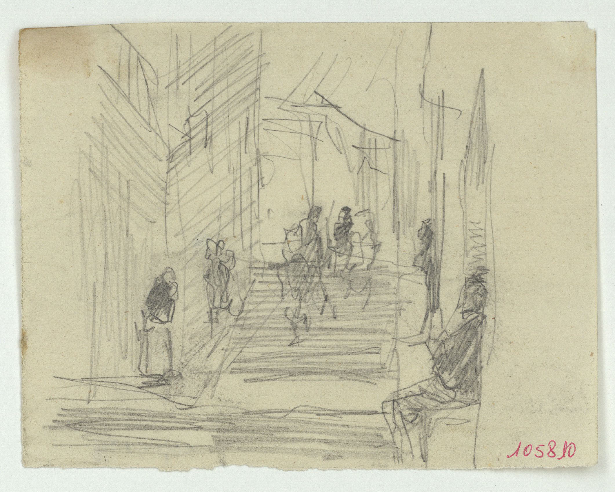 image for: Marià Fortuny - Figures en un carrer - Cap a 1867-1872