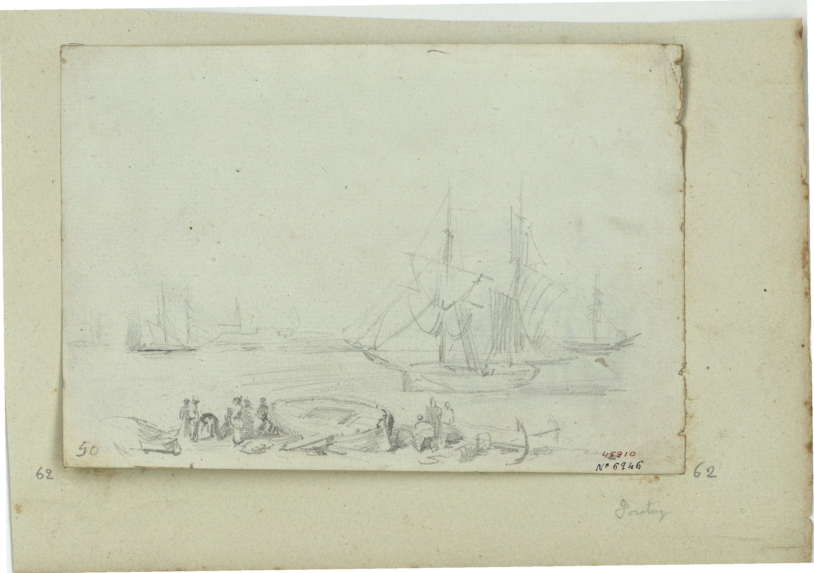 image for: Marià Fortuny - Moll amb figures - Cap a 1853-1856
