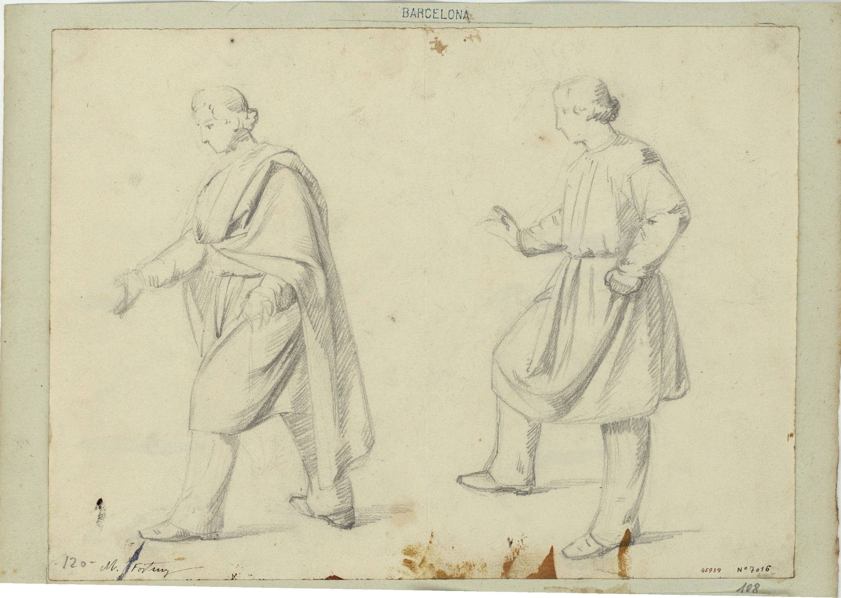image for: Marià Fortuny - Estudi acadèmic de figures masculines - Cap a 1856-1858