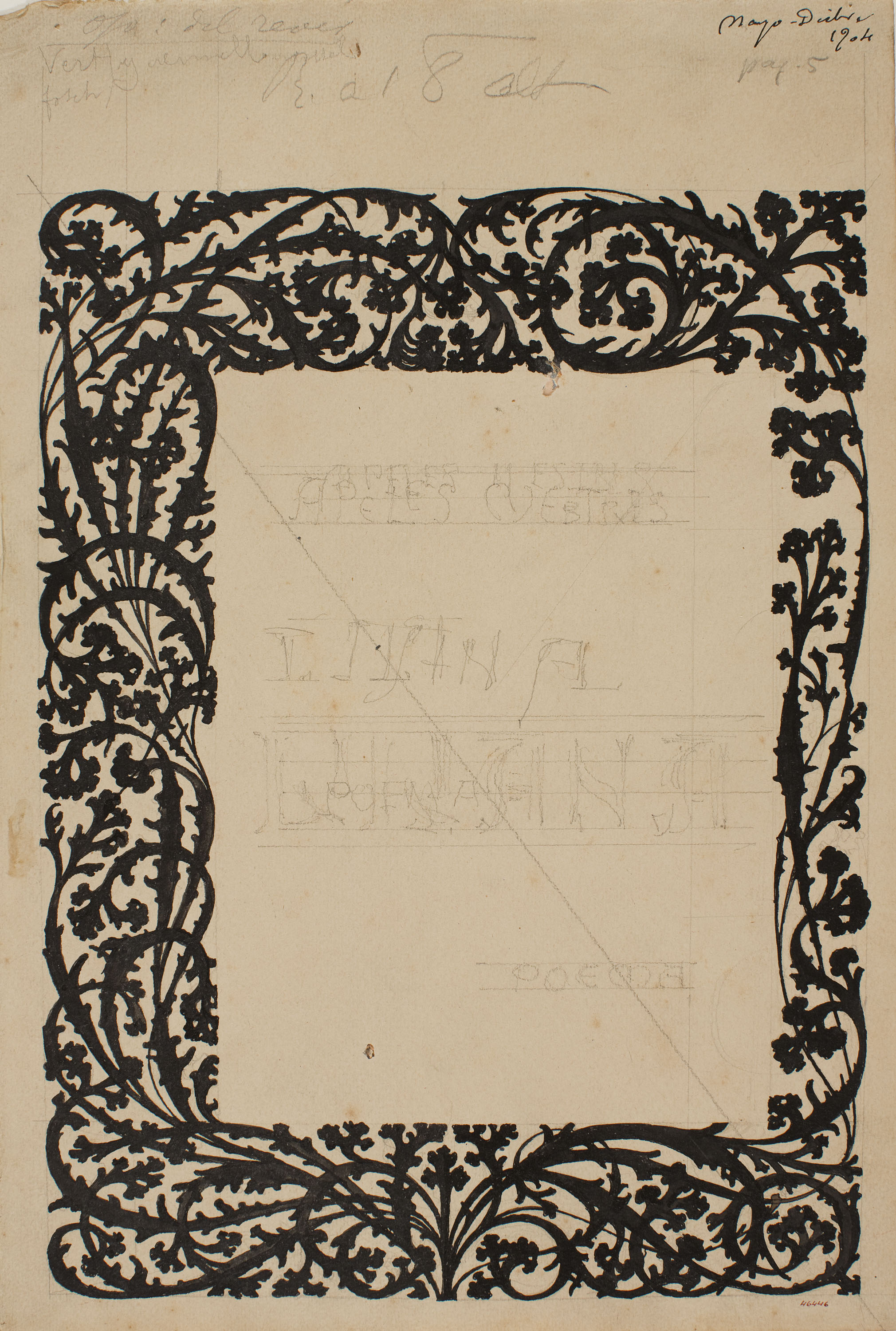 image for: Apel·les Mestres - Orla floral. Il·lustració per al poema «Liliana» d'Apel·les Mestres - Cap a 1907