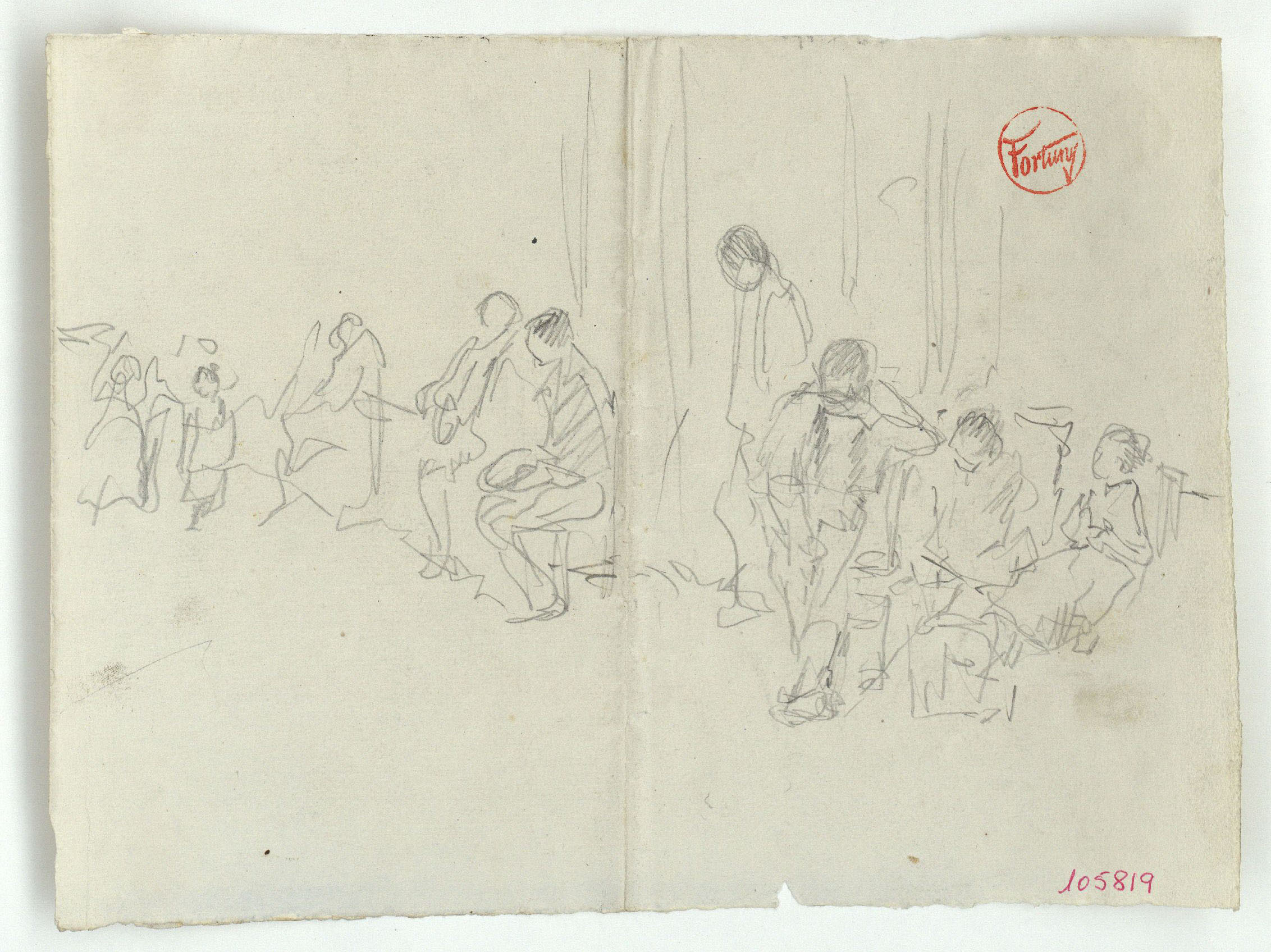 image for: Marià Fortuny - Grup de figures assegudes - Cap a 1867-1872