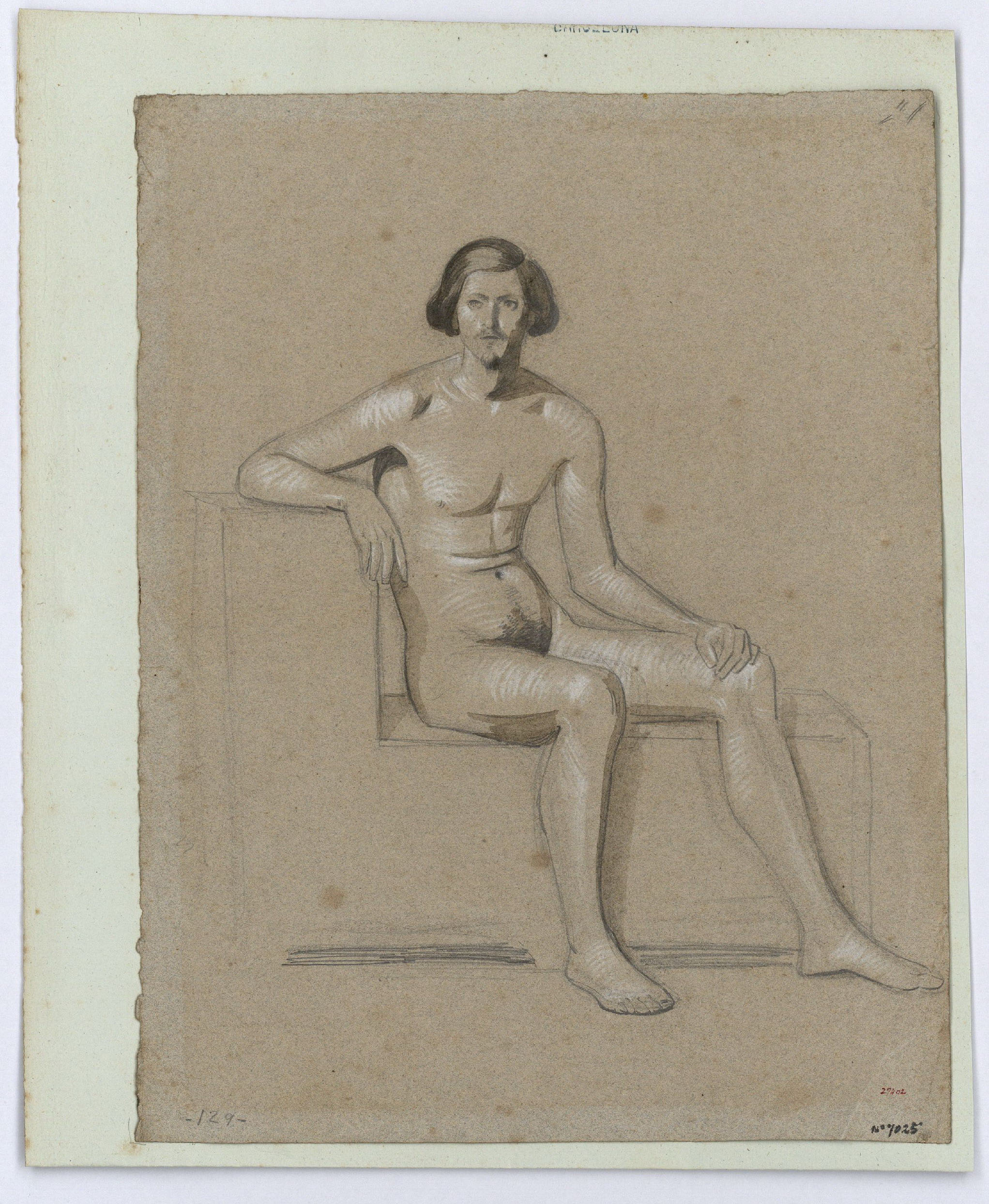image for: Marià Fortuny - Estudi acadèmic de nu masculí - Cap a 1856-1858