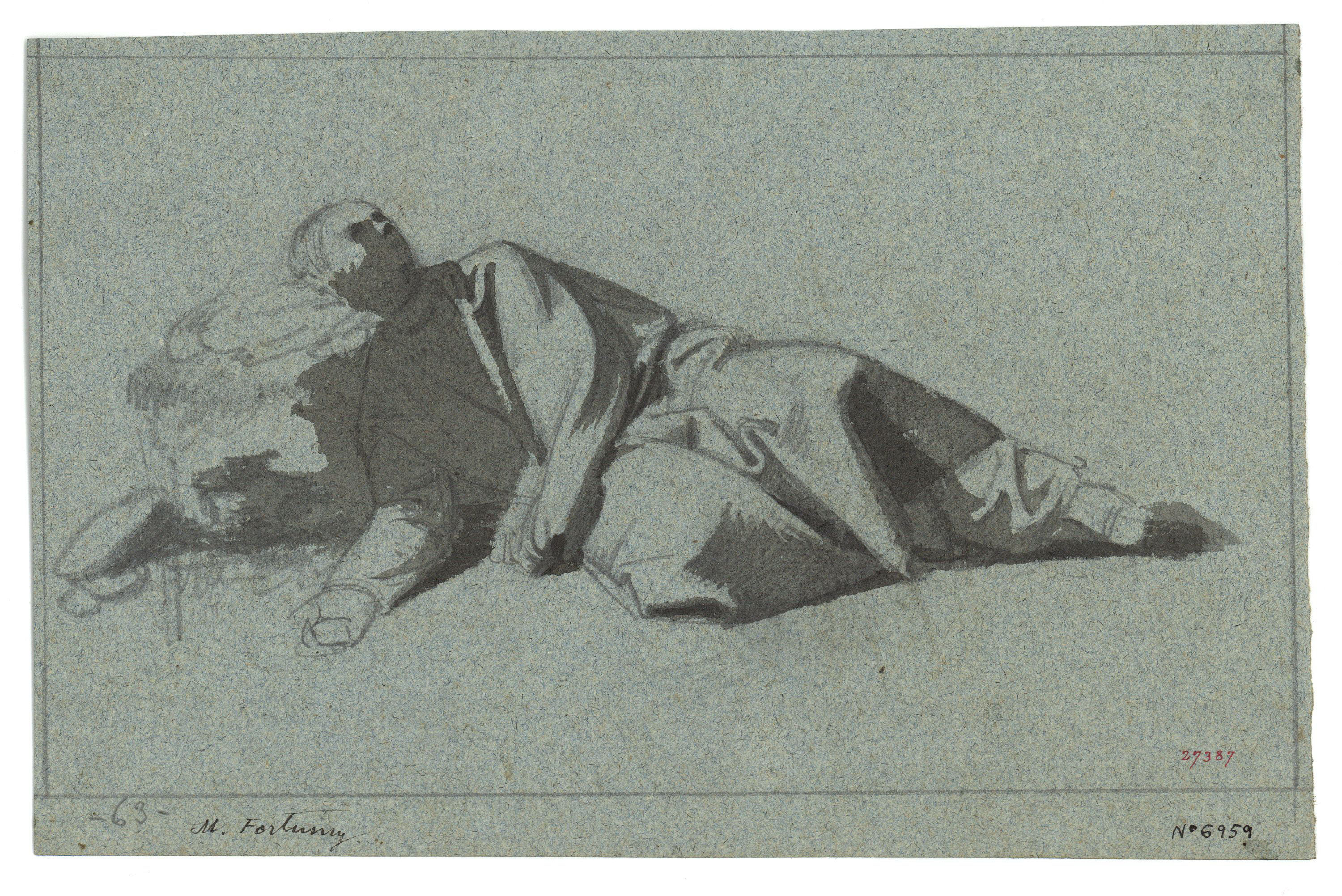 image for: Marià Fortuny - Estudi acadèmic de figura masculina - Cap a 1856-1858