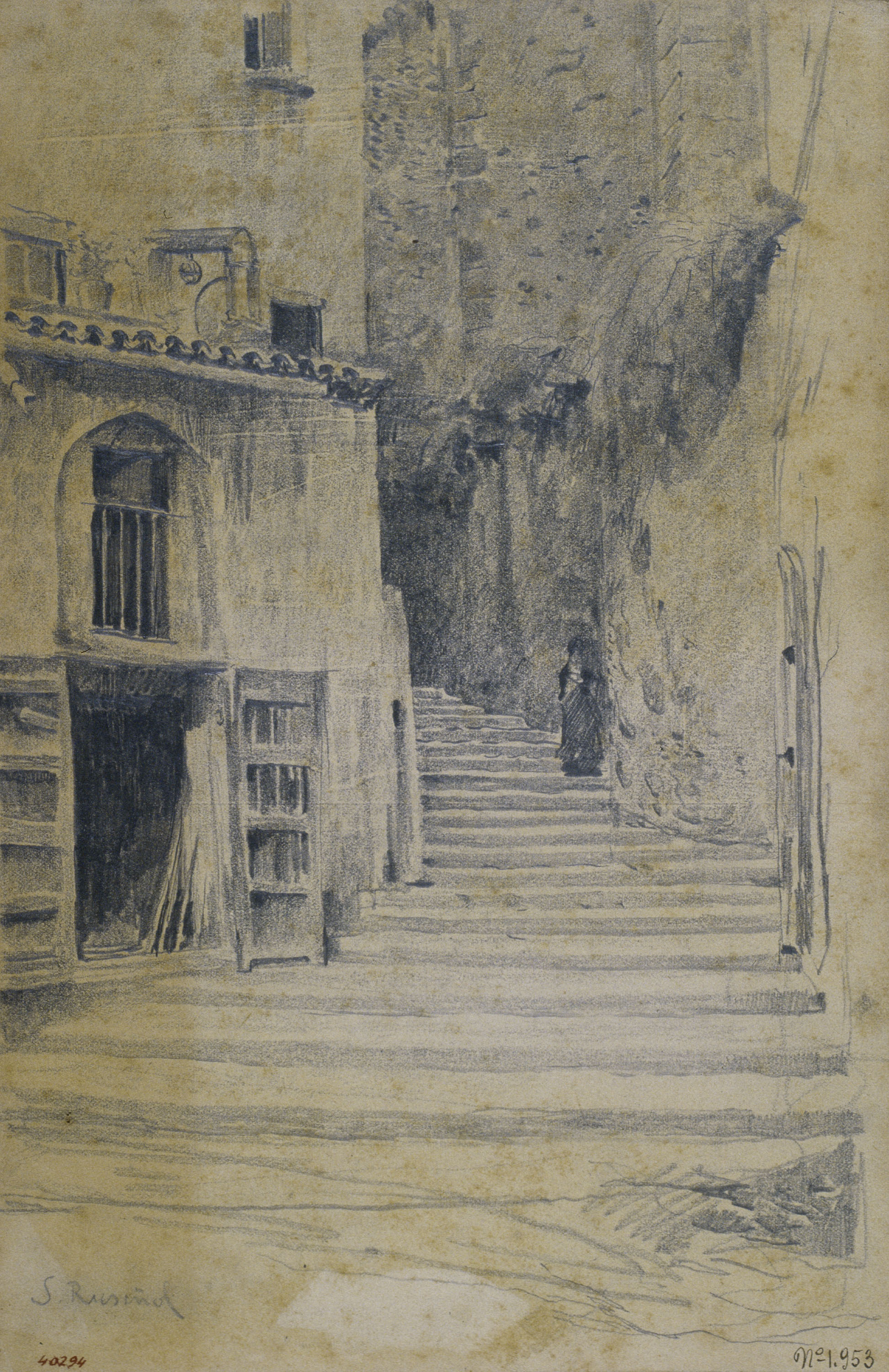 image for: Santiago Rusiñol - Carrer de poble. Granada [?] - Cap a 1895
