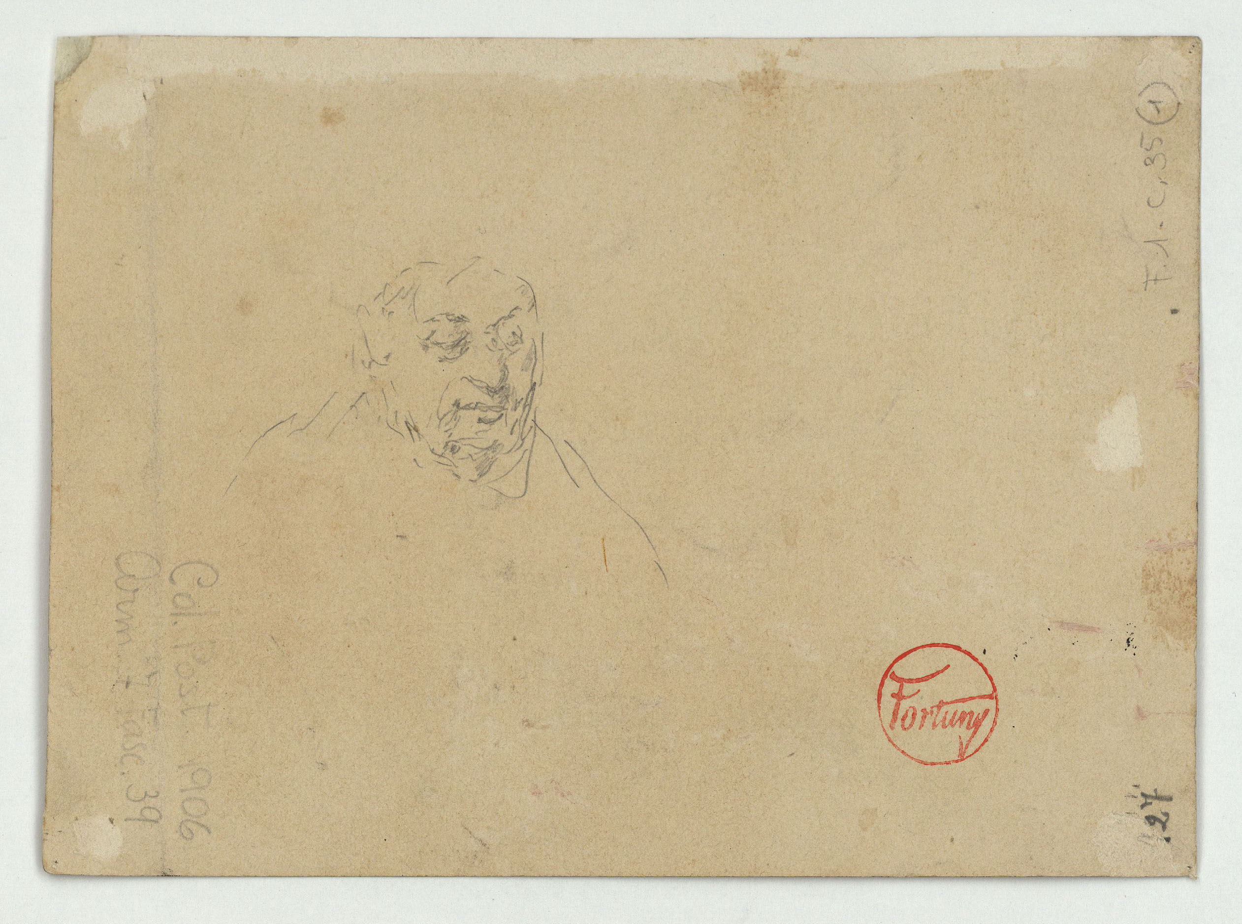 image for: Marià Fortuny - Mènsules (anvers) / Cap masculí (revers) - Cap a 1867-1870 [1]