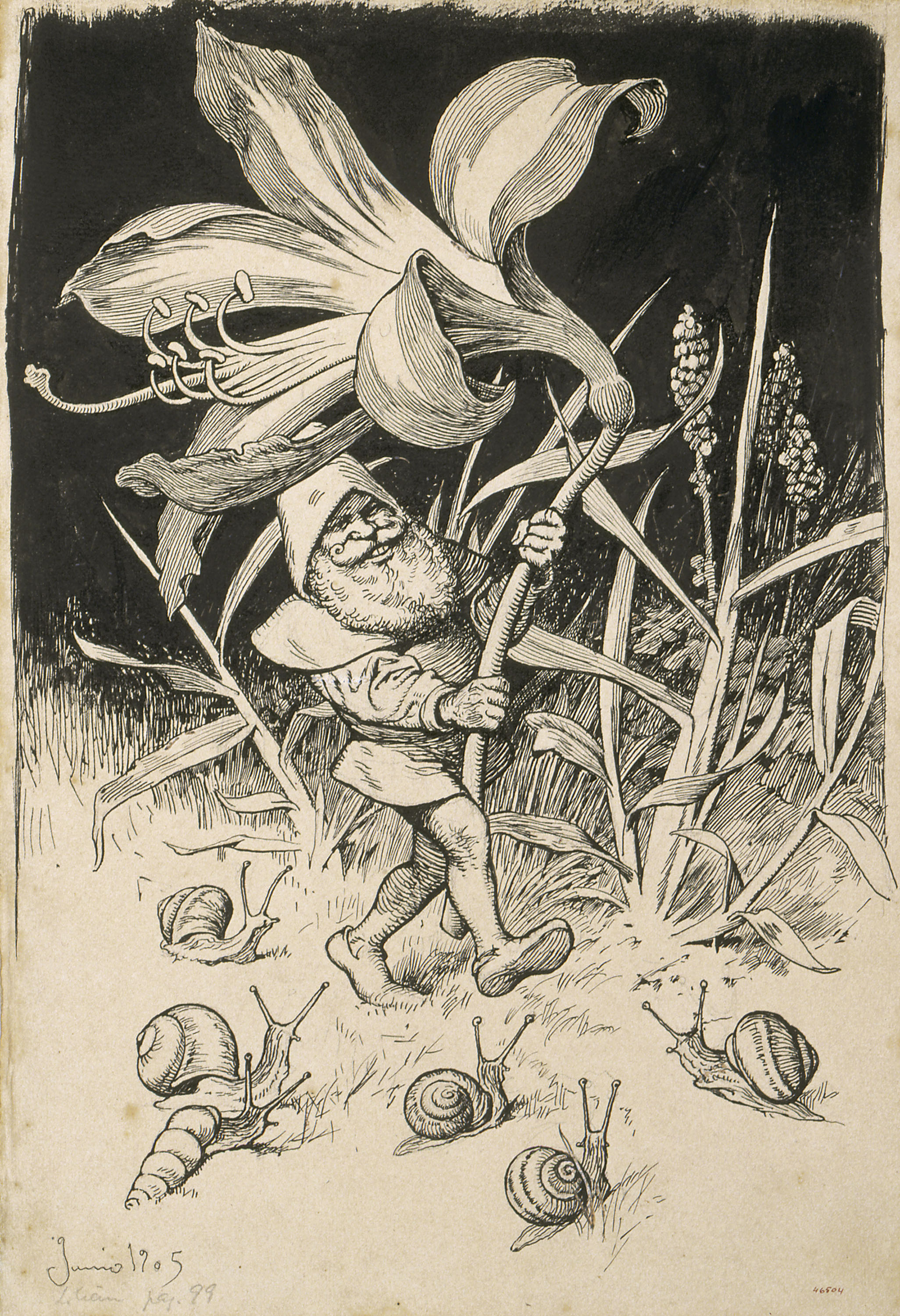 image for: Apel·les Mestres - El lliri. Il·lustració per al poema «Liliana» d'Apel·les Mestres - 1905