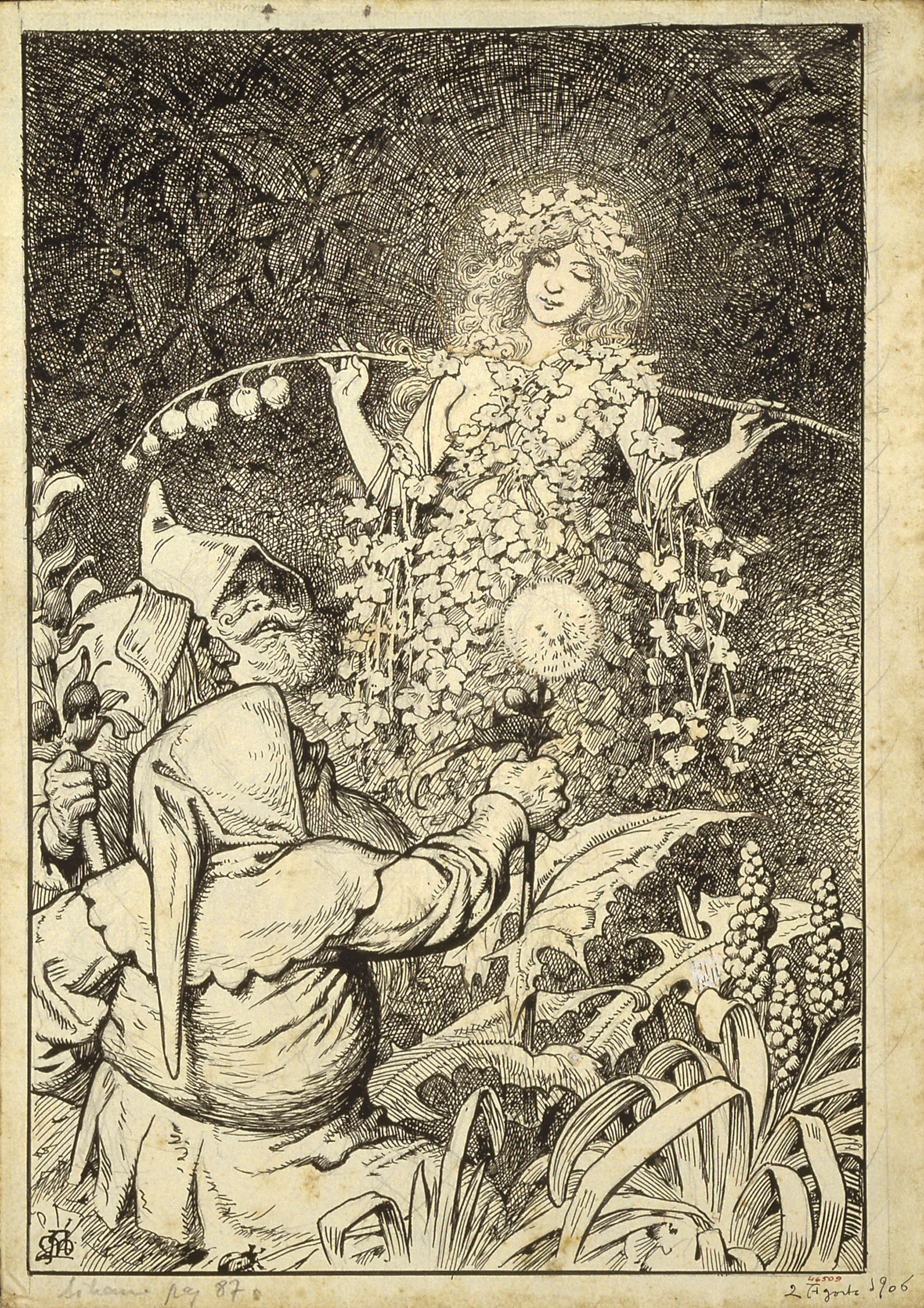 image for: Apel·les Mestres - Què és l'home? Il·lustració per al poema «Liliana» d'Apel·les Mestres - 1906