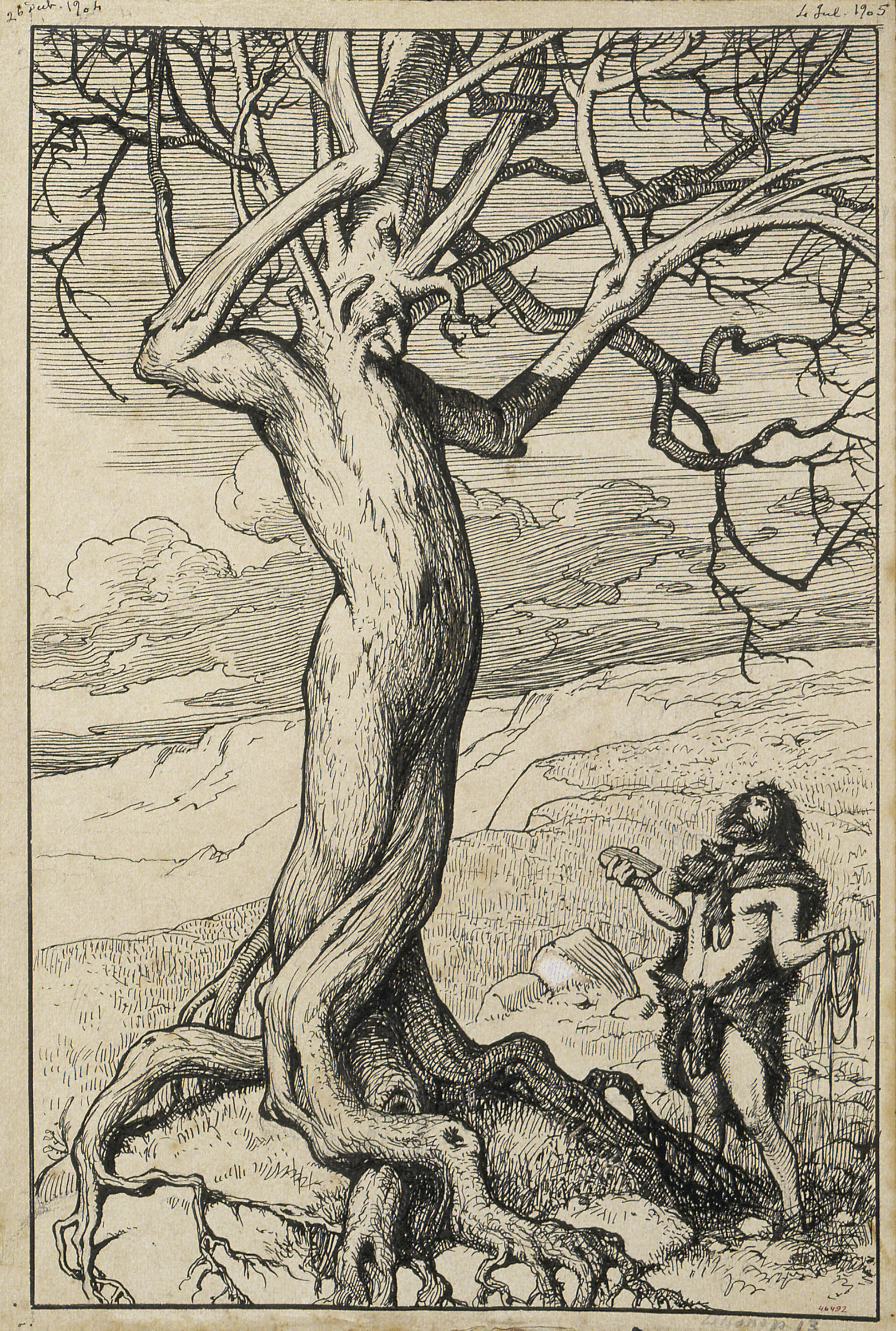 image for: Apel·les Mestres - La destral. Il·lustració per al poema «Liliana» d'Apel·les Mestres - 1904-1905