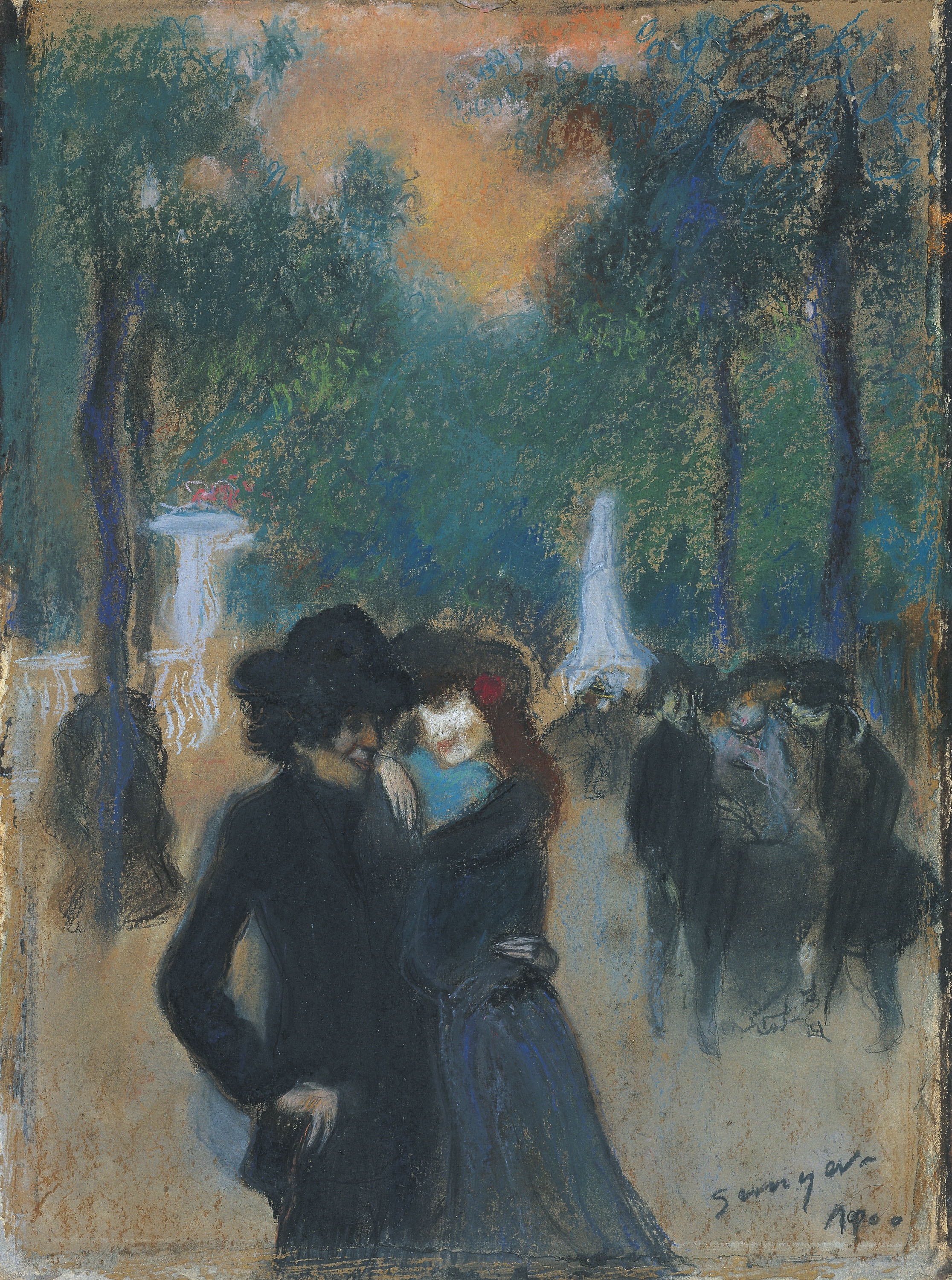 image for: Joaquim Sunyer - Passeig del Luxemburg - 1900