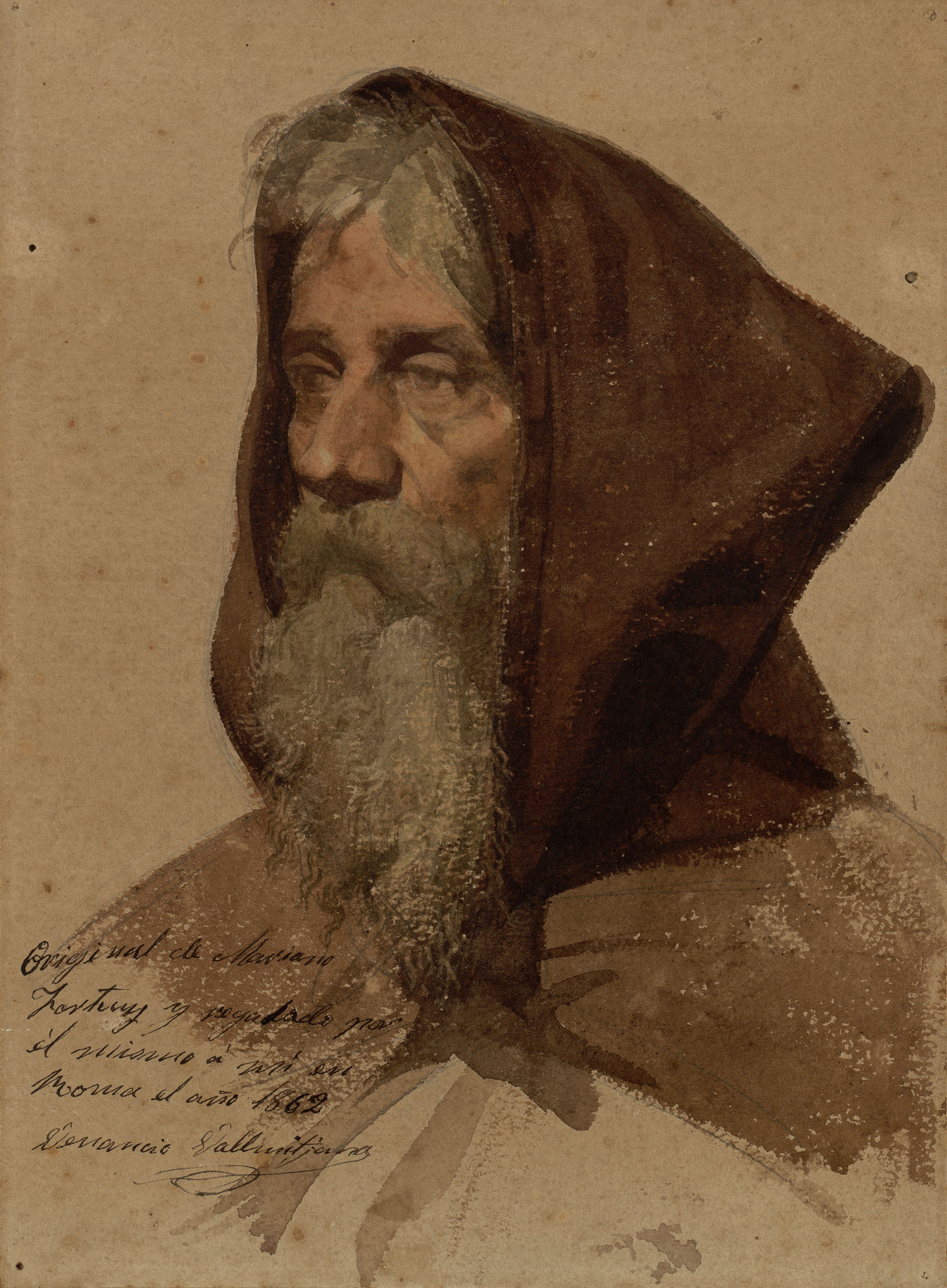 image for: Marià Fortuny - Cap de frare - Cap a 1862