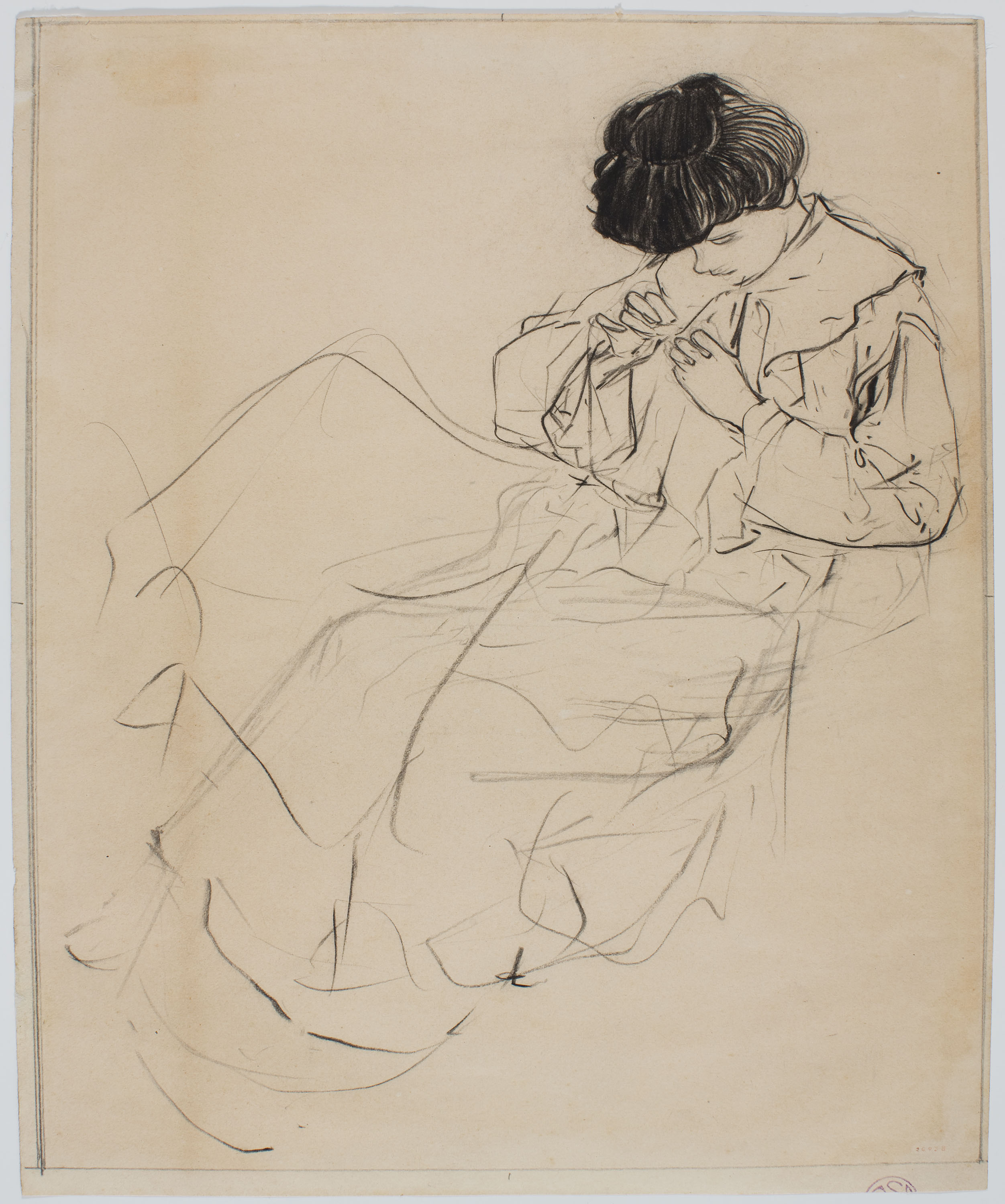 Francesc Xavier Gosé - Noia asseguda - Cap a 1900 image for: Francesc Xavier Gosé - Noia asseguda - Cap a 1900