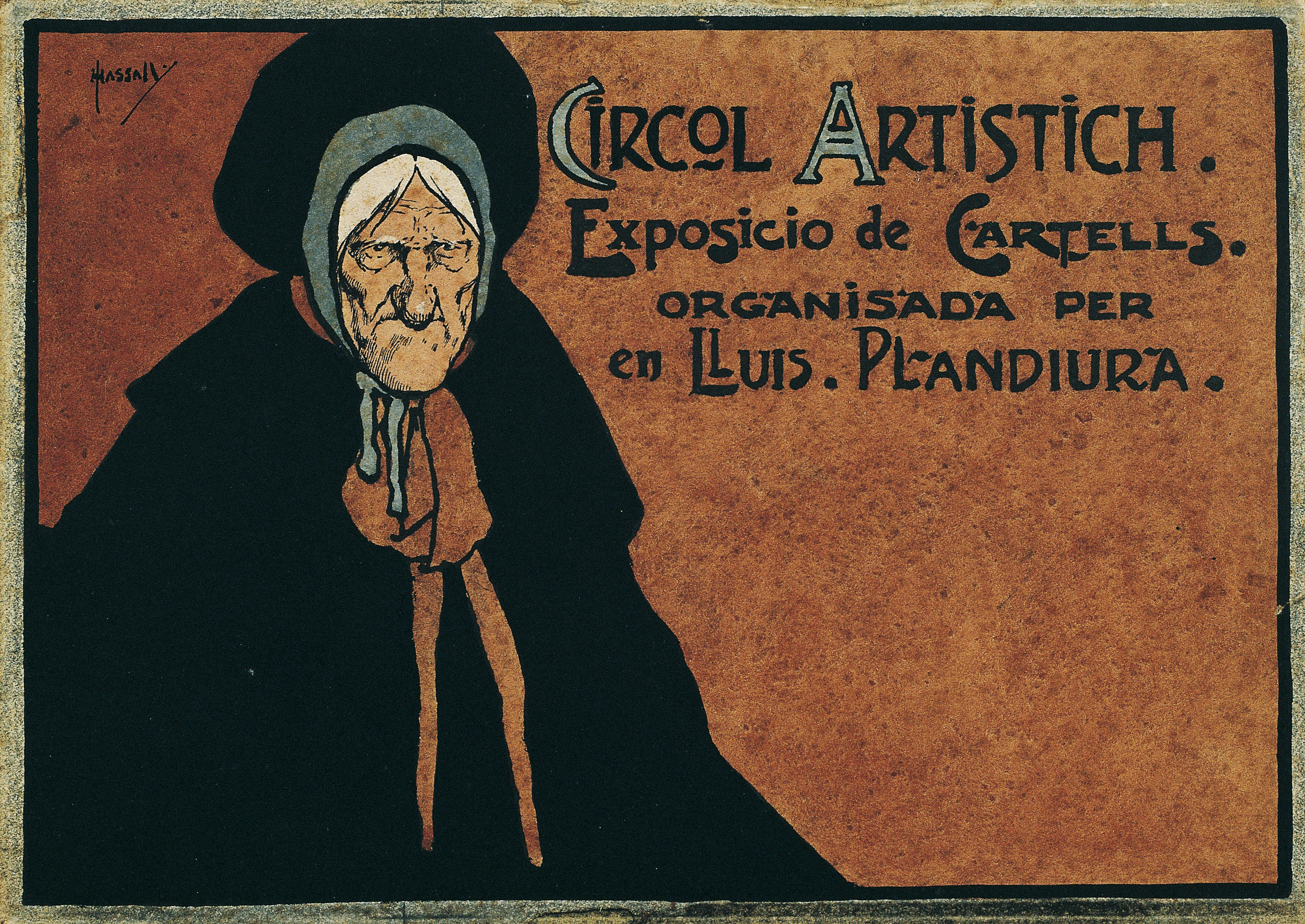 image for: John Hassall - Estudi per al cartell «Circol Artistich. Exposicio de cartells organisada per en Lluis Plandiura» - Cap a 1902