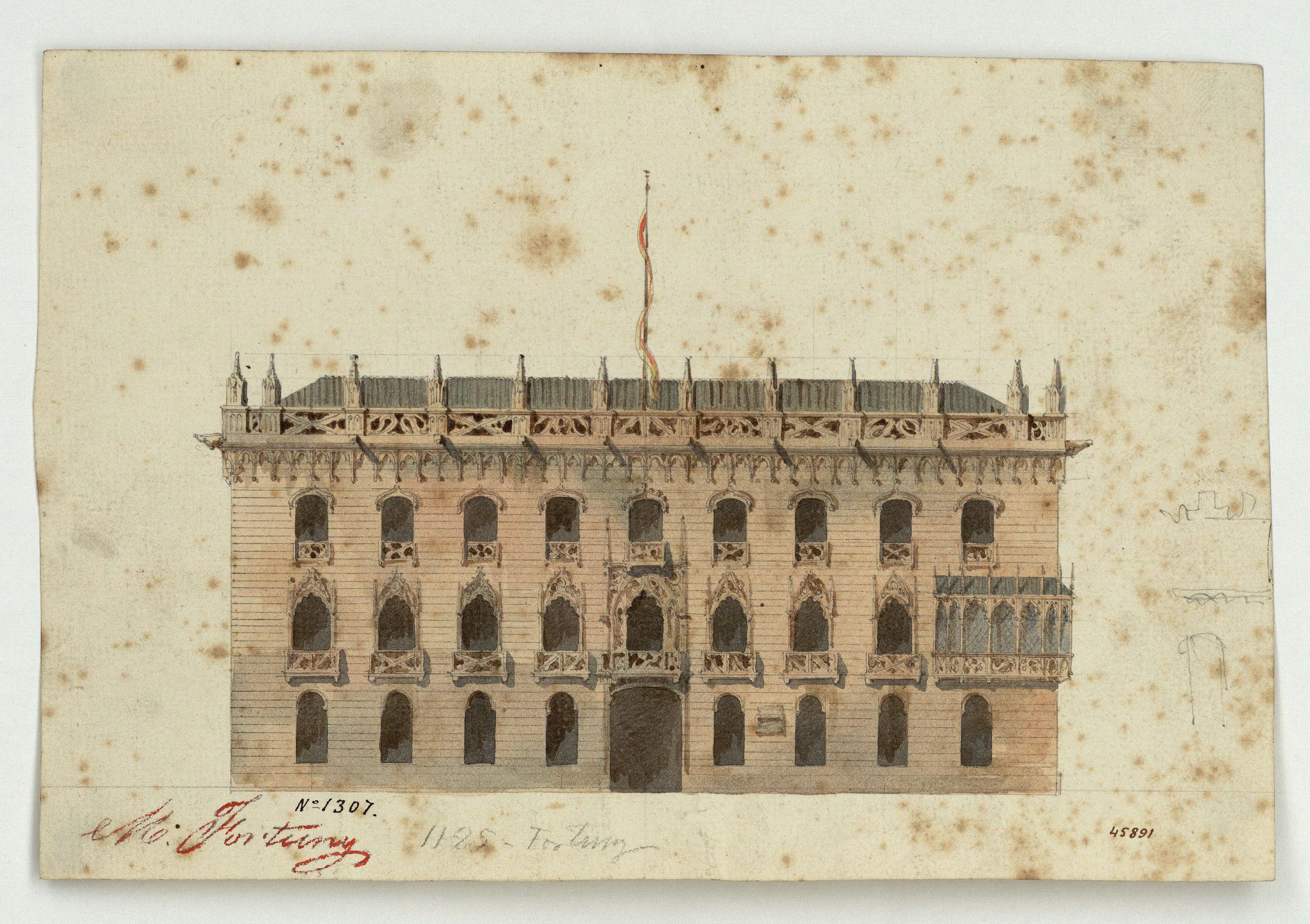 image for: Marià Fortuny - El desaparegut Palau Reial de Barcelona - Cap a 1856-1858