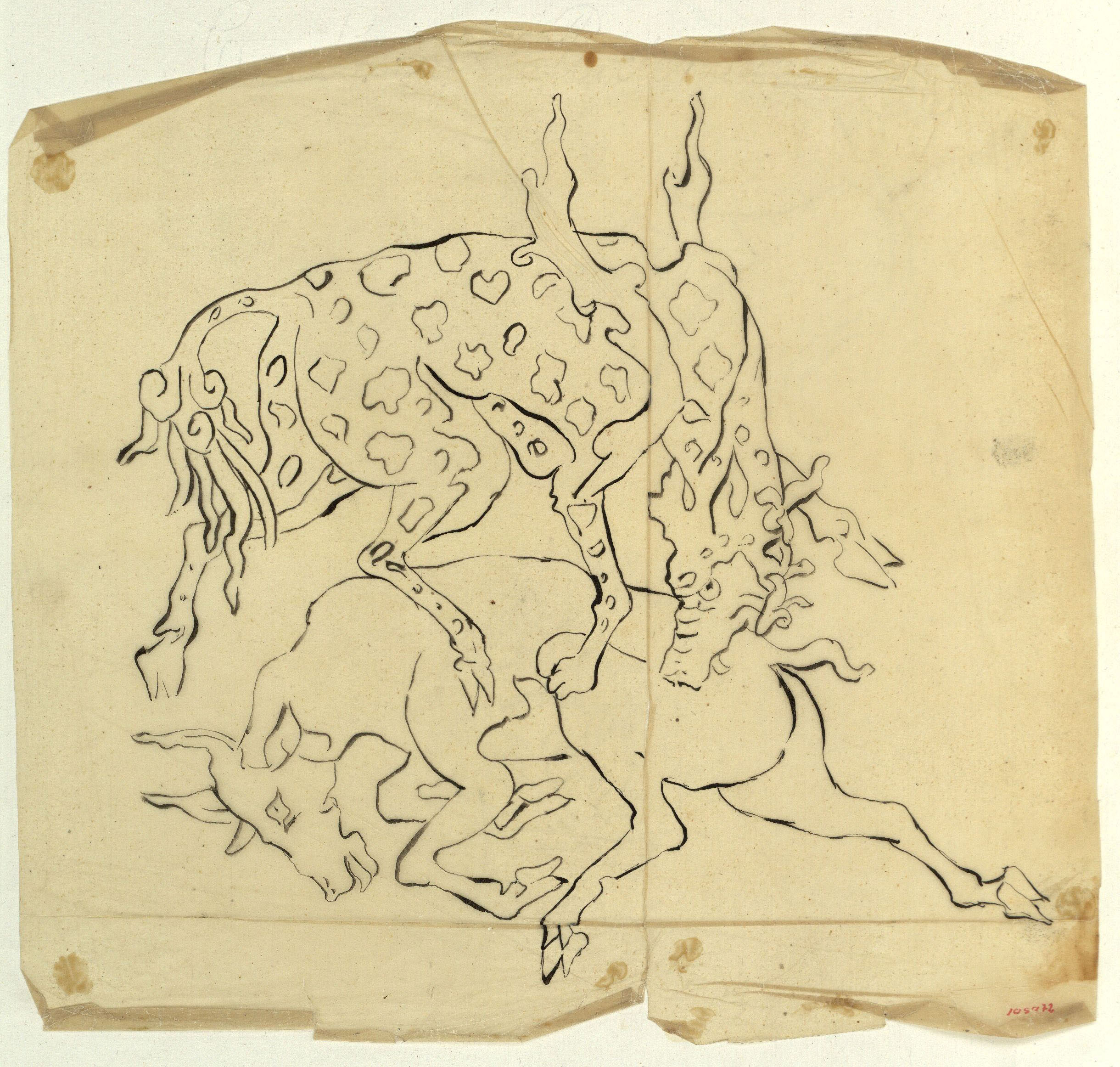 image for: Marià Fortuny - Calc de cérvols lluitant - Cap a 1867-1872