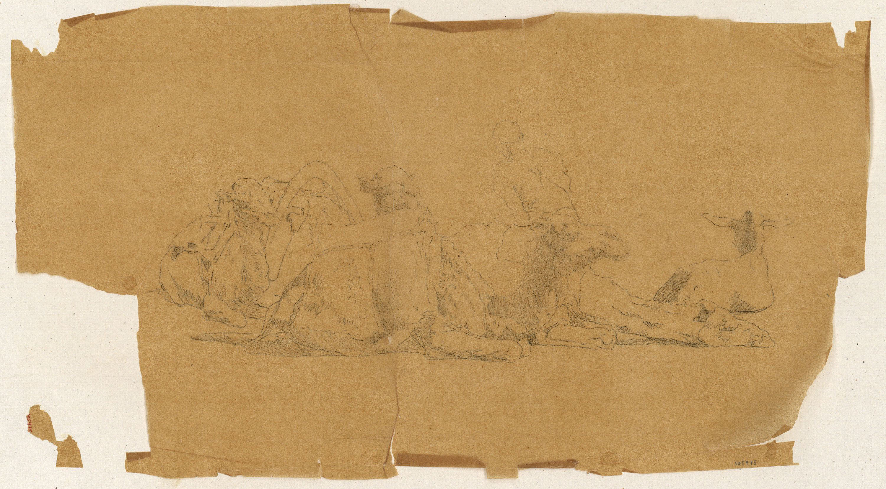 image for: Marià Fortuny - Calc de l'aquarel·la «El cameller» - Cap a 1862-1865