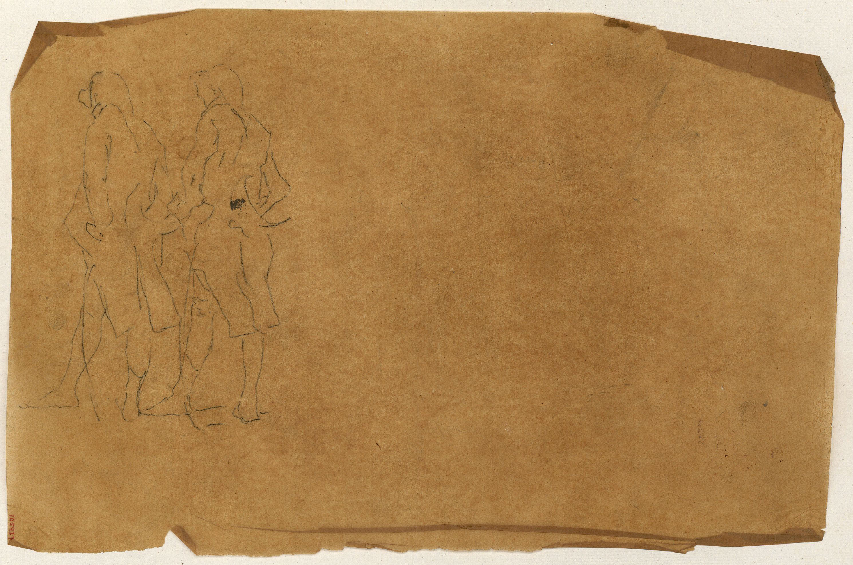 image for: Marià Fortuny - Calc de figures masculines - Cap a 1863-1867