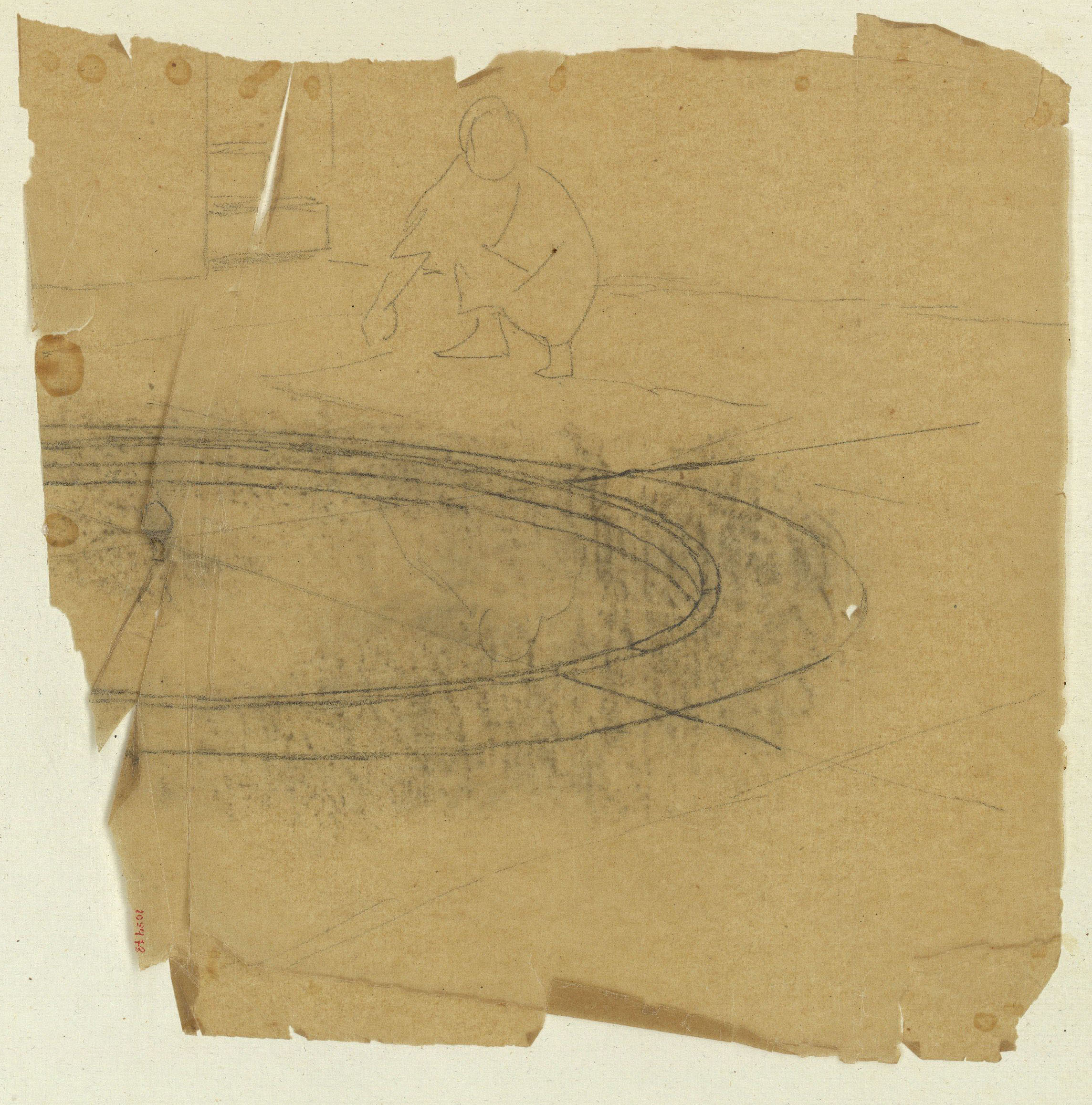 image for: Marià Fortuny - Calc per al quadre «El tribunal de l'Alhambra» - Cap a 1871