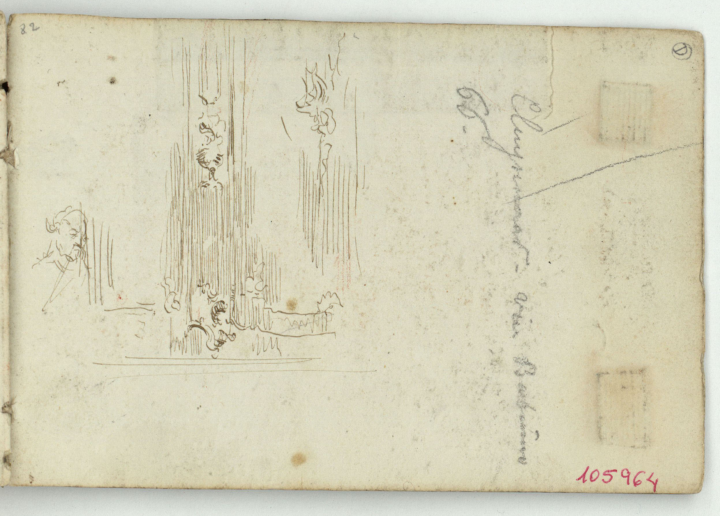 image for: Marià Fortuny - Figura i motius ornamentals - Cap a 1863-1866