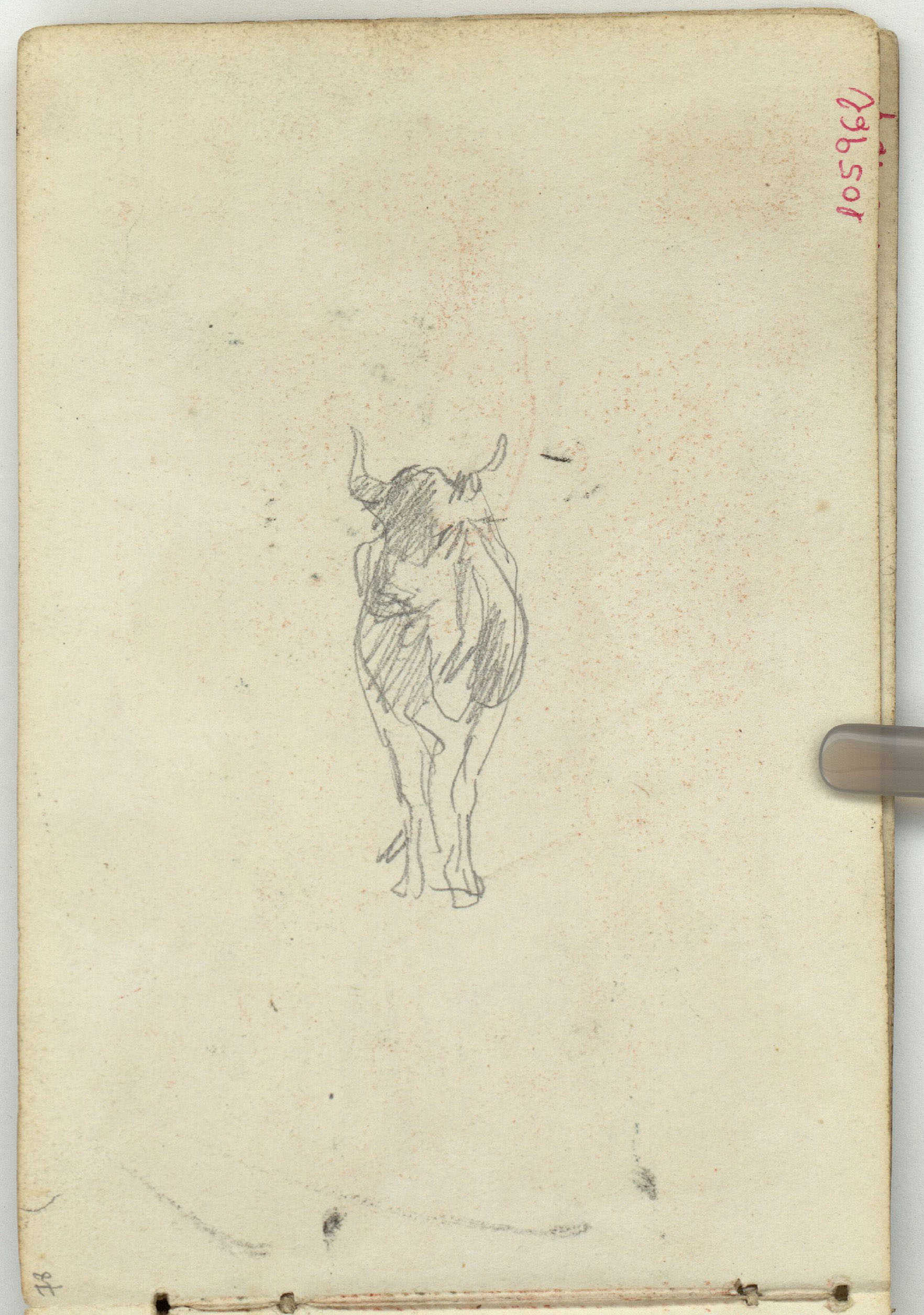 image for: Marià Fortuny - Bou (anvers) / Dormitori amb figura al llit (revers) - Cap a 1866-1872