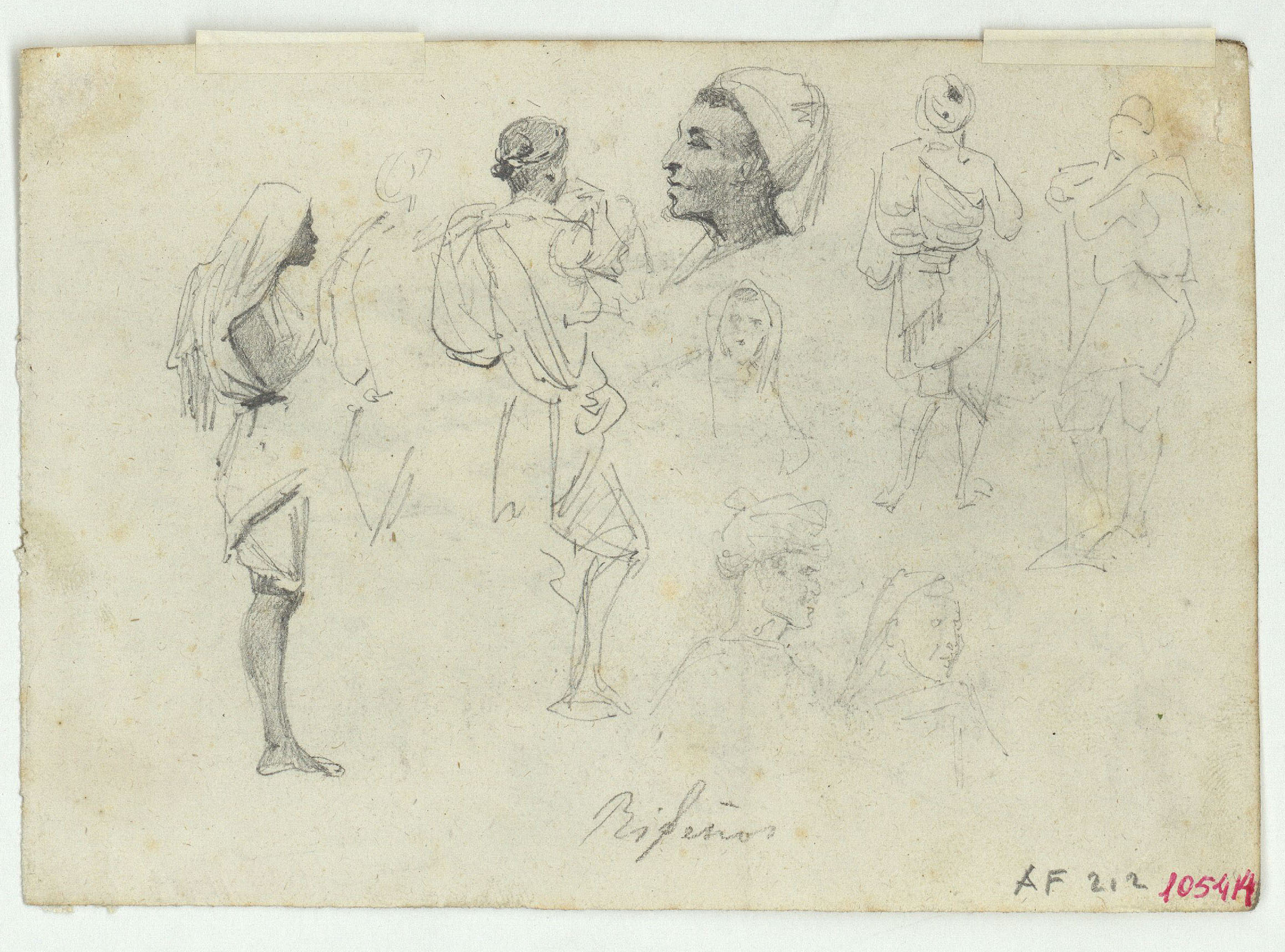 image for: Marià Fortuny - Paisatge marroquí amb l'exèrcit (anvers) / Rifeños (revers) - Cap a 1860 [1]