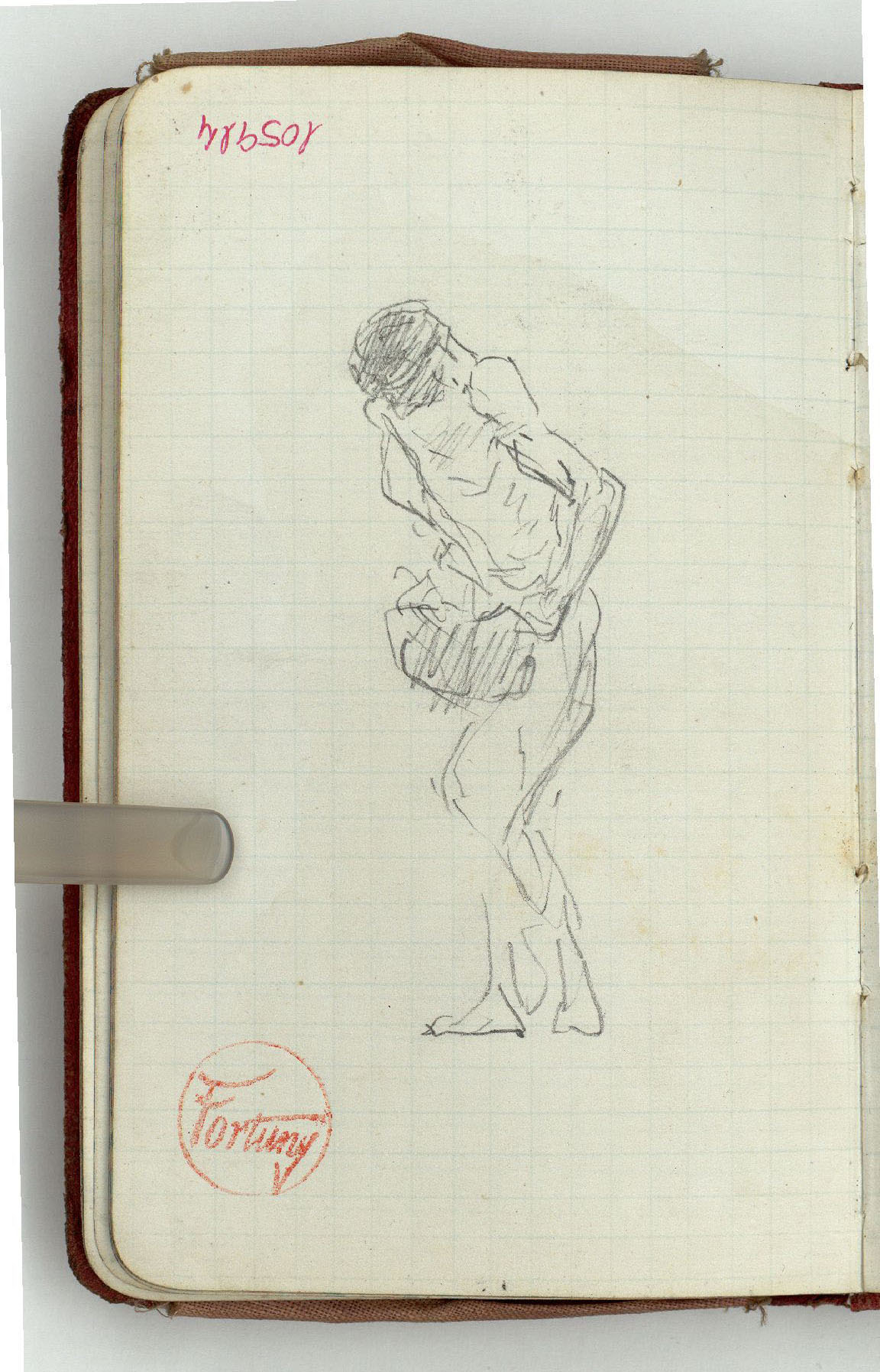 image for: Marià Fortuny - Estudi per a l'aquarel·la «Home mig nu» - Cap a 1868-1872