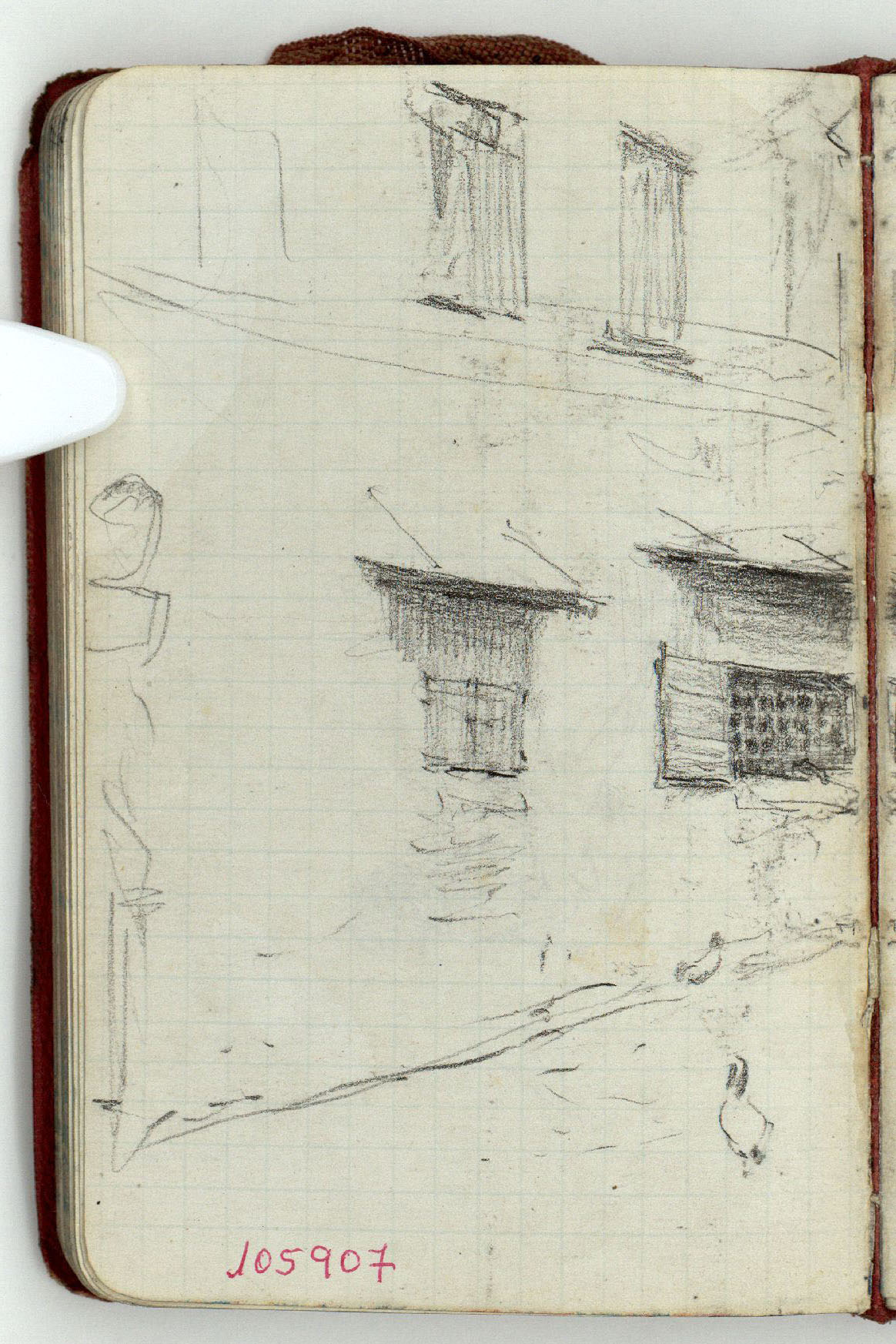 image for: Marià Fortuny - Carrer (anvers) / Esbós de figura (revers) - Cap a 1868-1872