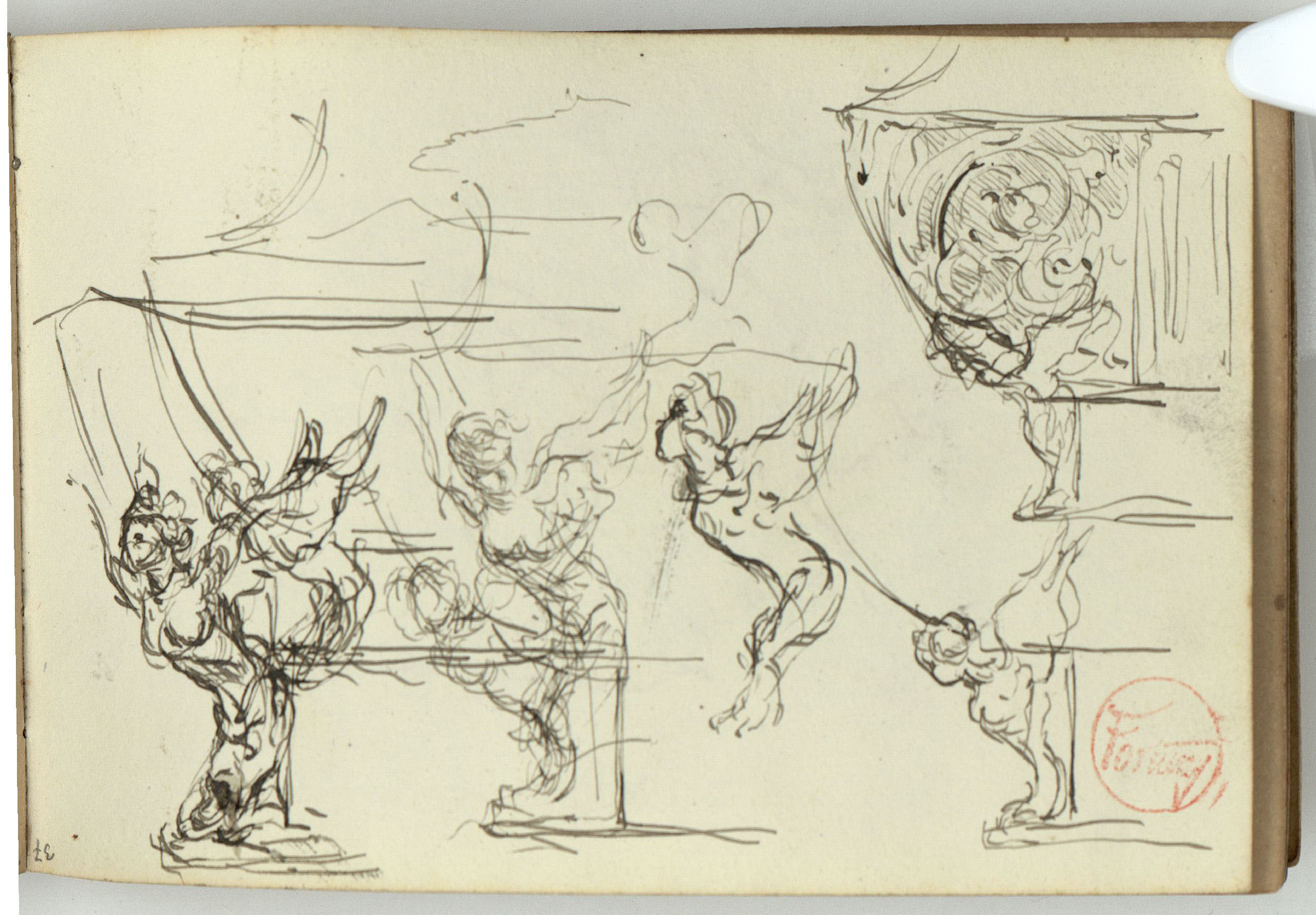 image for: Marià Fortuny - Pedestal d'estil renaixentista (anvers) / Pedestals d'estil renaixentista (revers) - Cap a 1863-1866 [1]