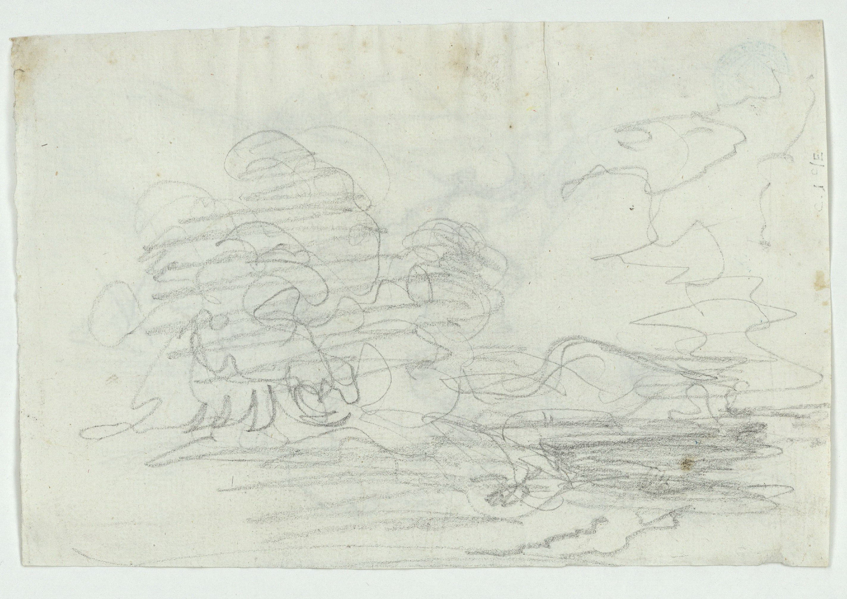 image for: Marià Fortuny - Croquis de composició (anvers) / Croquis inconcret (revers) - Cap a 1856-1858 [1]