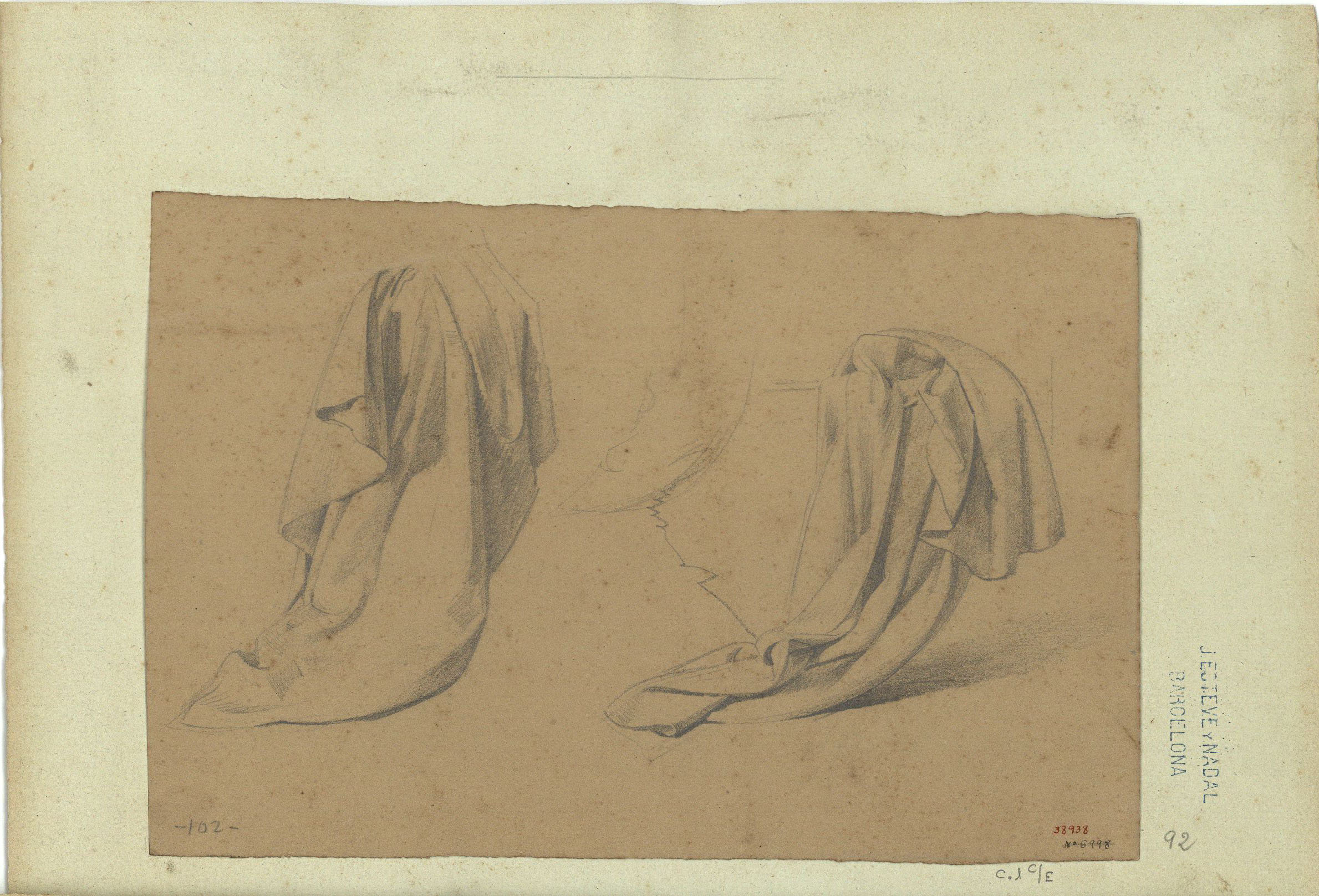 image for: Marià Fortuny - Estudi acadèmic de vestimentes - Cap a 1856-1858