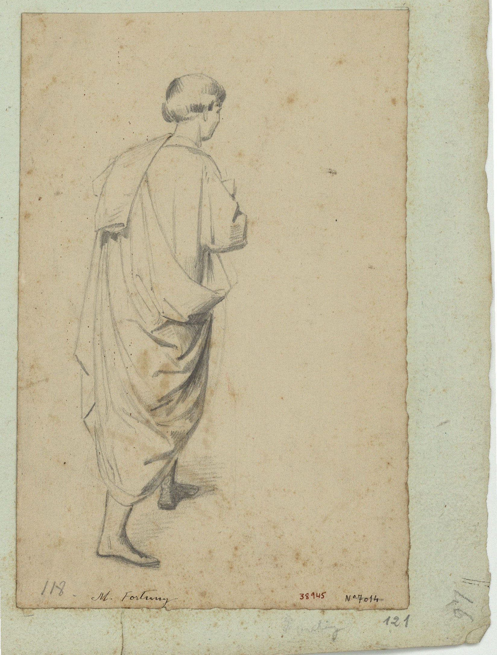 image for: Marià Fortuny - Estudi acadèmic de figura masculina - Cap a 1856-1858