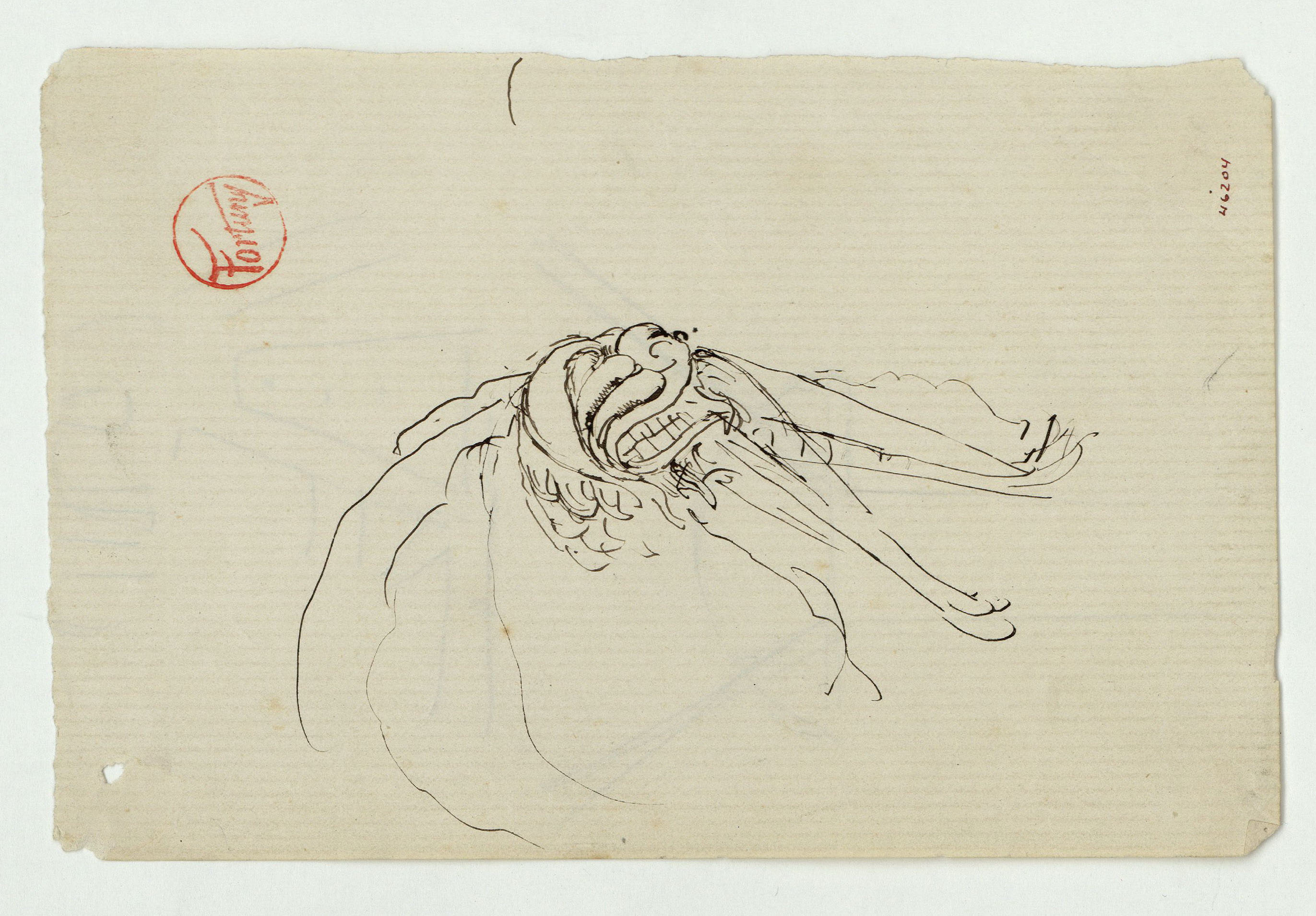 image for: Marià Fortuny - Guarnició d'una espasa d'estil musulmà (anvers) / Croquis inconcret (revers) - Cap a 1867-1872