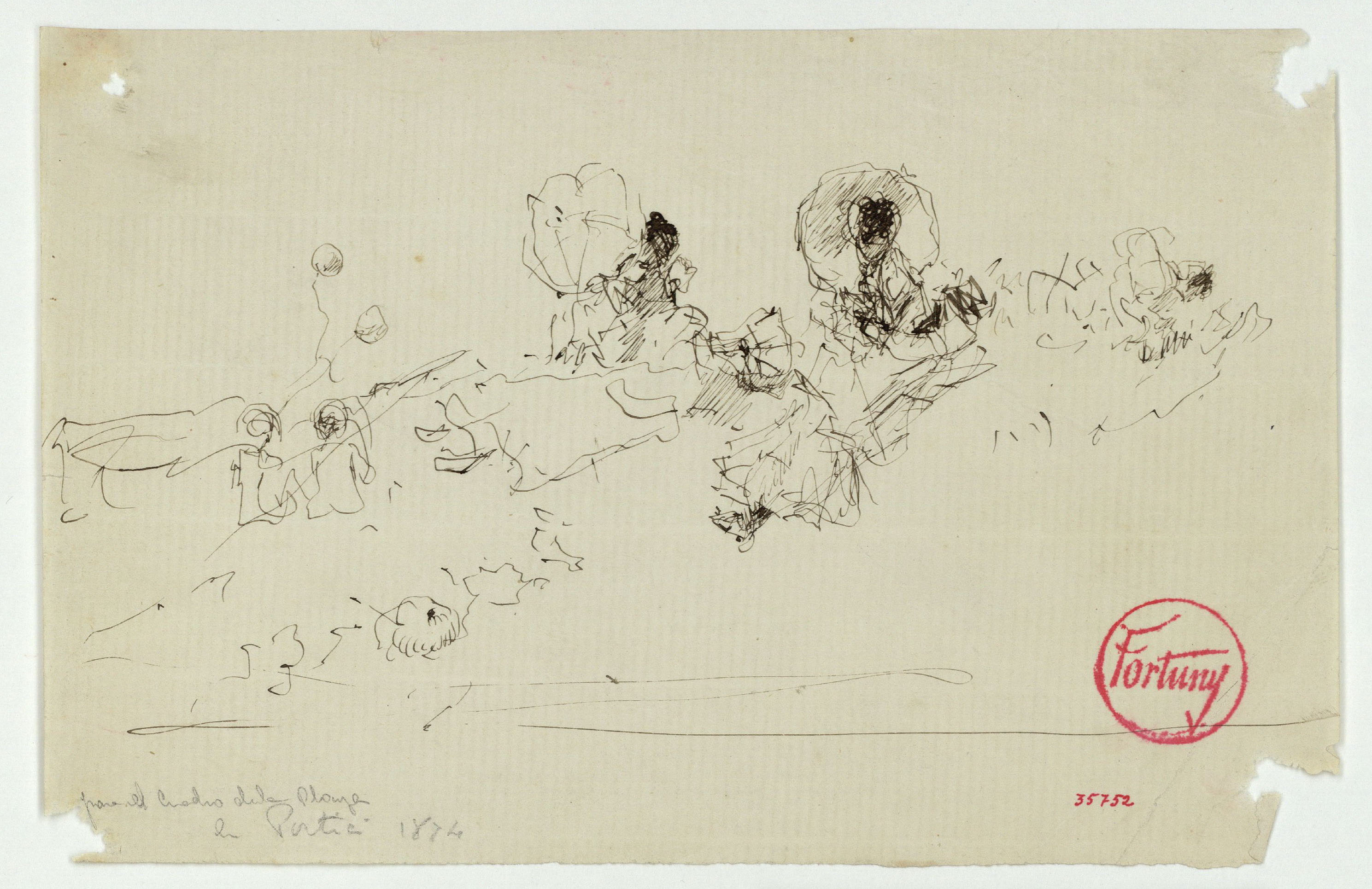 image for: Marià Fortuny - Estudi per al quadre «Platja de Portici» - Cap a 1874