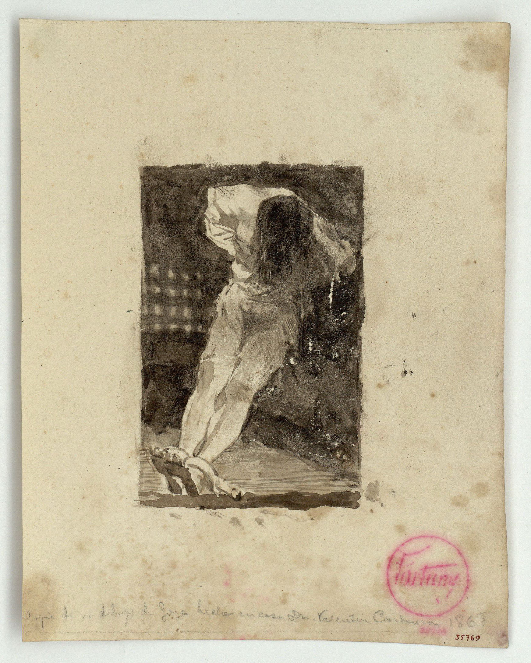 image for: Marià Fortuny - Presoner (còpia d'un dibuix de Goya) - Cap a 1868