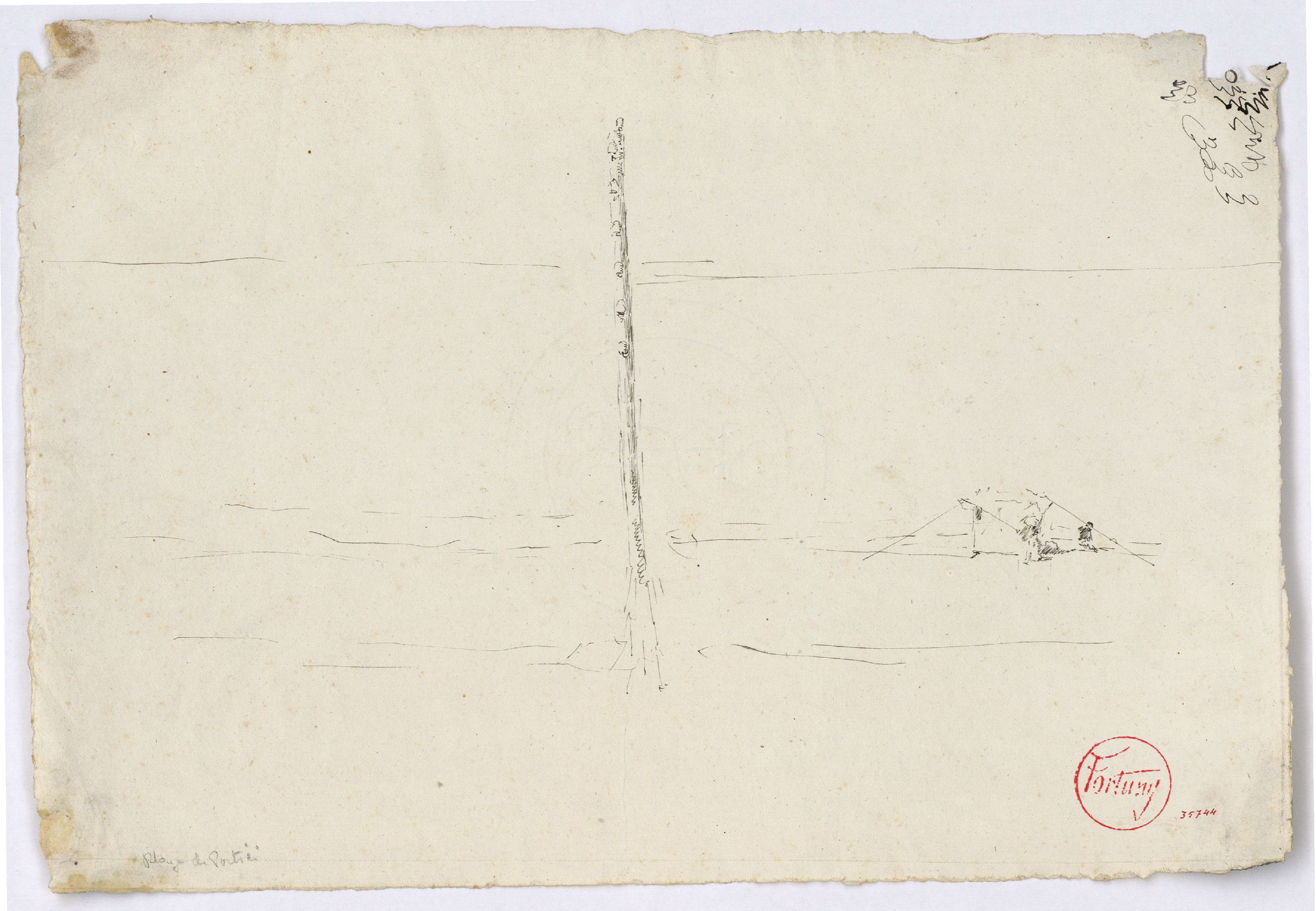 image for: Marià Fortuny - Estudi per al quadre «Platja de Portici» - Cap a 1874