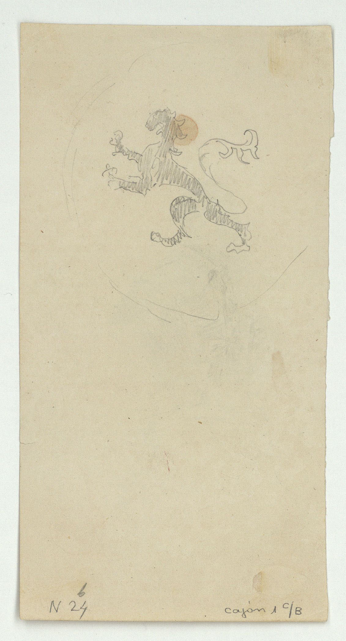 image for: Marià Fortuny - Bust escultòric d'un papa (anvers) / Lleó heràldic (revers) - Cap a 1863-1867 [1]