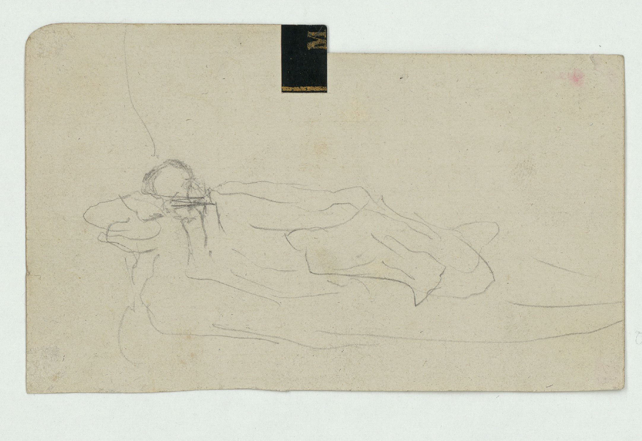 image for: Marià Fortuny - Paisatge (anvers) / Croquis de figura ajaguda (revers) - Cap a 1860-1862 [1]