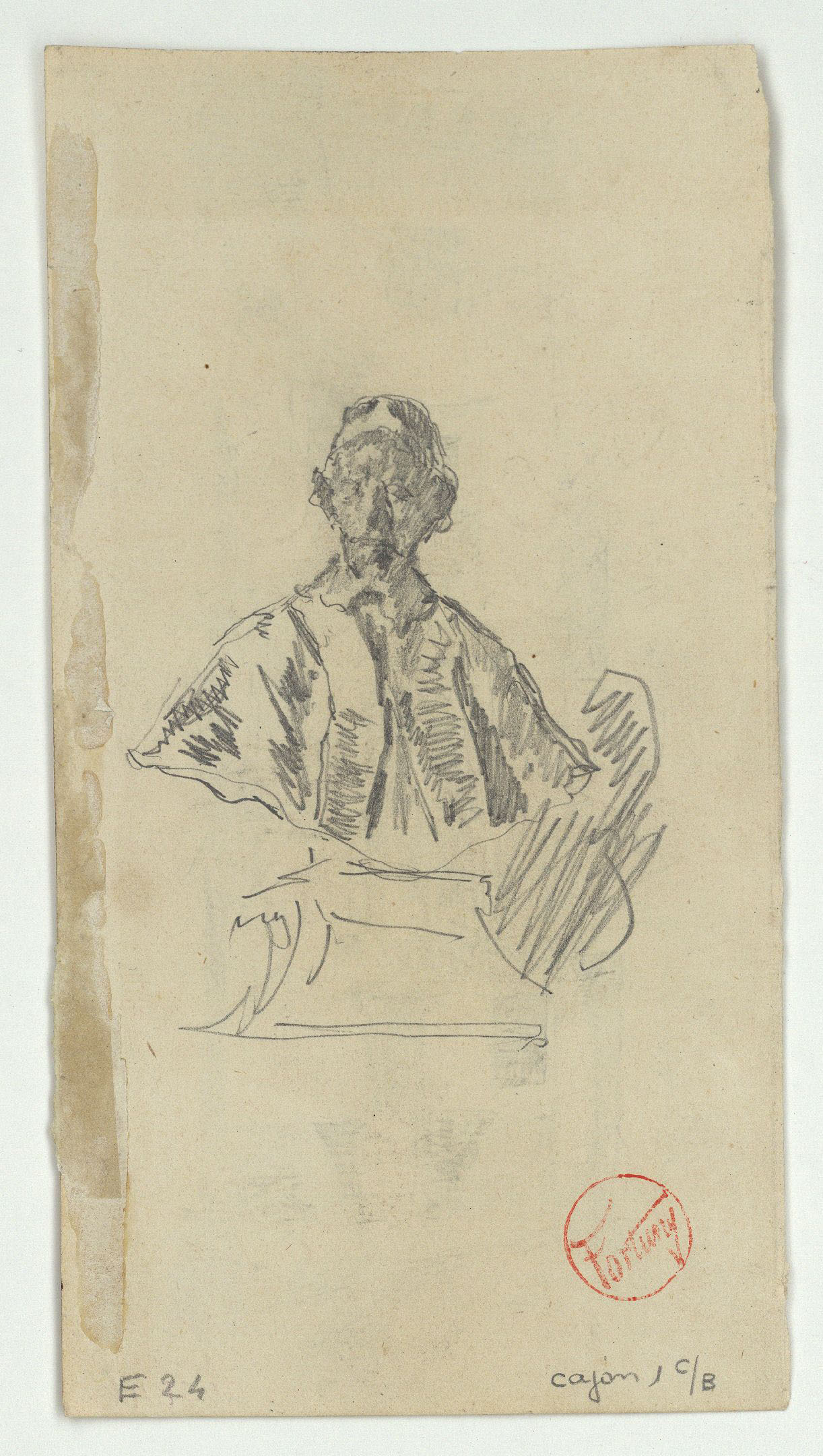 image for: Marià Fortuny - Carrer (anvers) / Bust escultòric d'un papa (revers) - Cap a 1870-1872 [1]